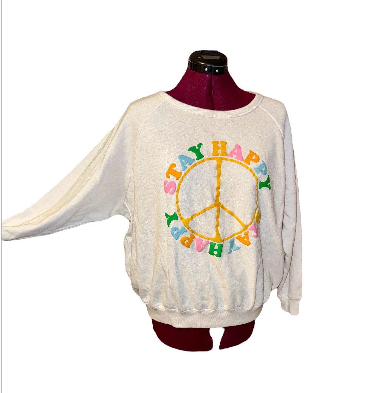 Other 33 Revolutions XXL Stay Happy Crew Neck Sweatshirt NWOT Size XXL / US 16-18 / IT 52-54 - 2 Thumbnail
