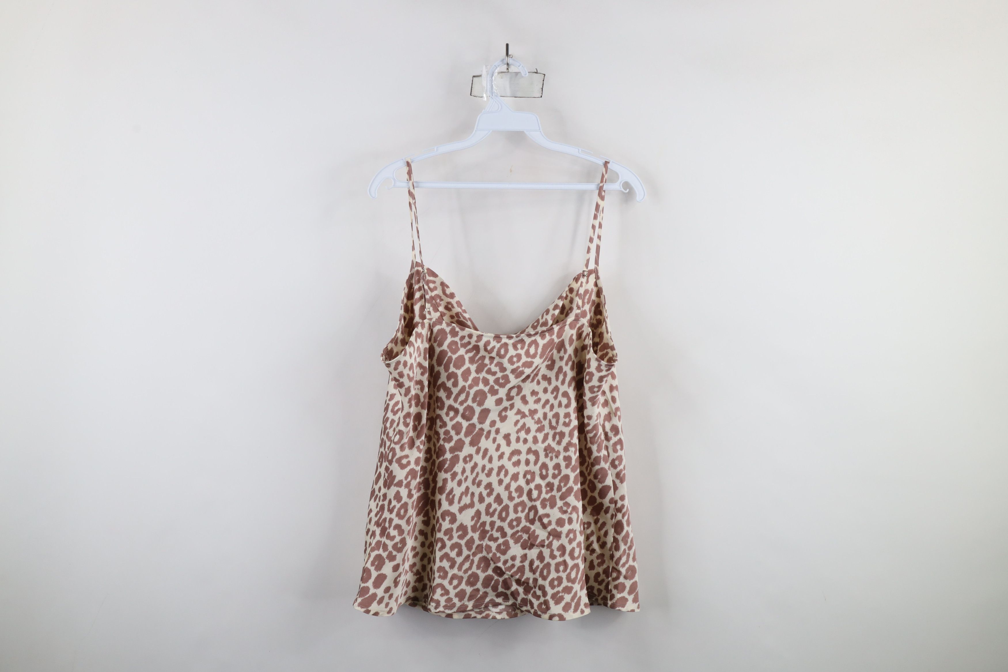 Express × Vintage New Express Satin Polyester Leopard Cami Tank Top T-Shirt Size XL / US 12-14 / IT 48-50 - 9 Thumbnail