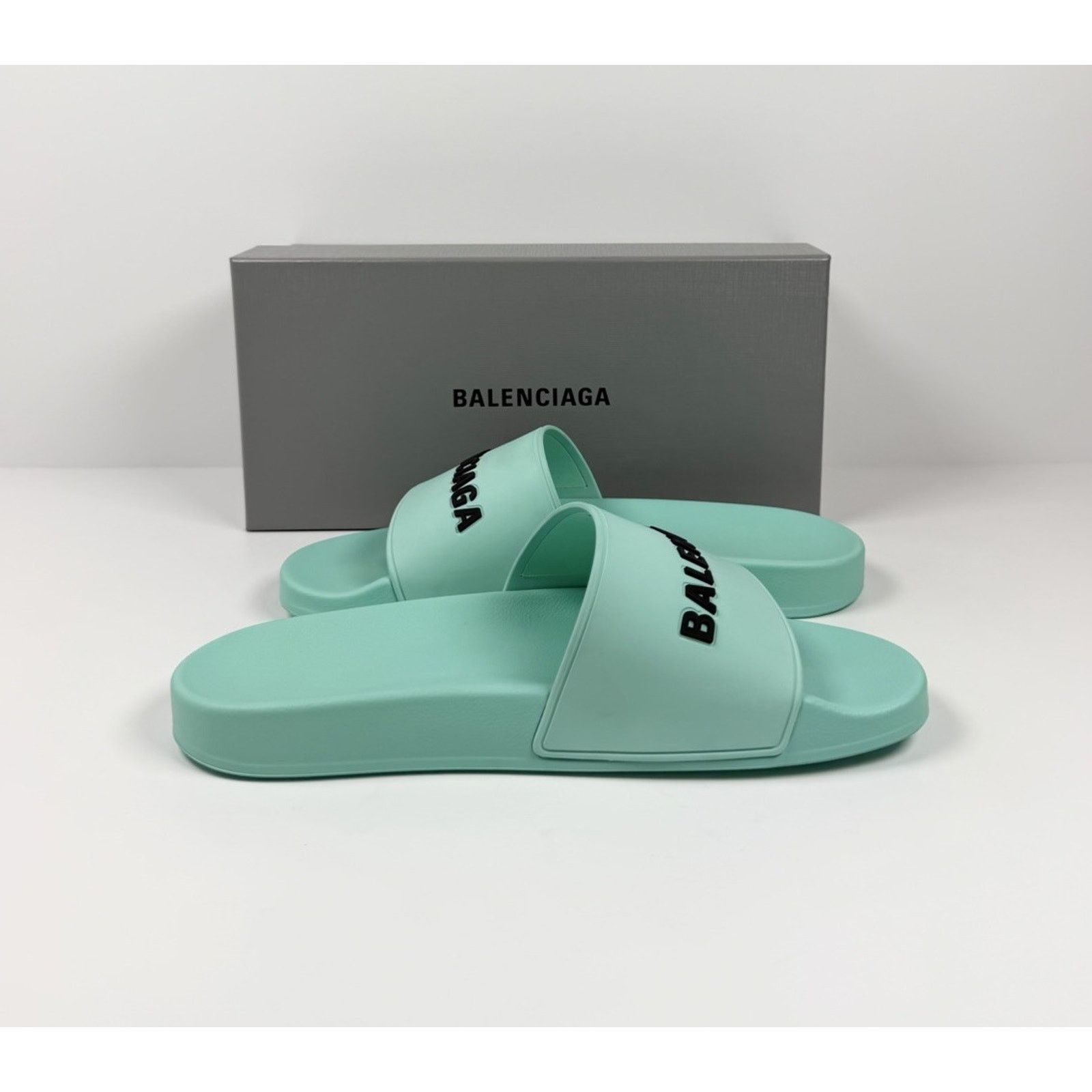 Balenciaga Size 11 - Balenciaga Mint Rubber Pool Sandals NEW! Size US 11 / EU 44 - 4 Thumbnail