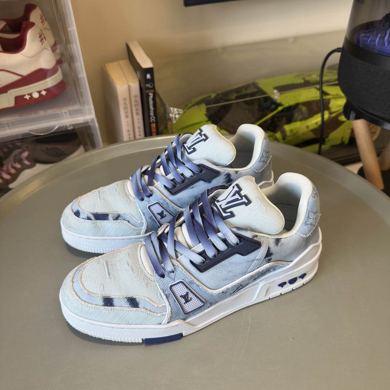 Louis Vuitton Louis Vuitton Blue Trainer Lace-Up Sneakers 0079 Size US 8 / EU 41 - 1 Thumbnail