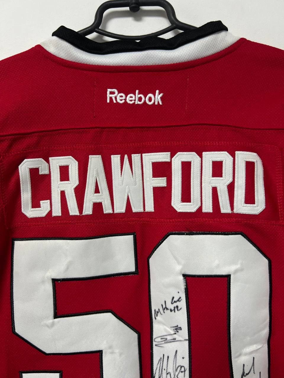 Reebok Chicago Blackhawks #50 Crawford Ice Hockey Jersey Kids L/XL Size US XXS / EU 40 - 6 Thumbnail
