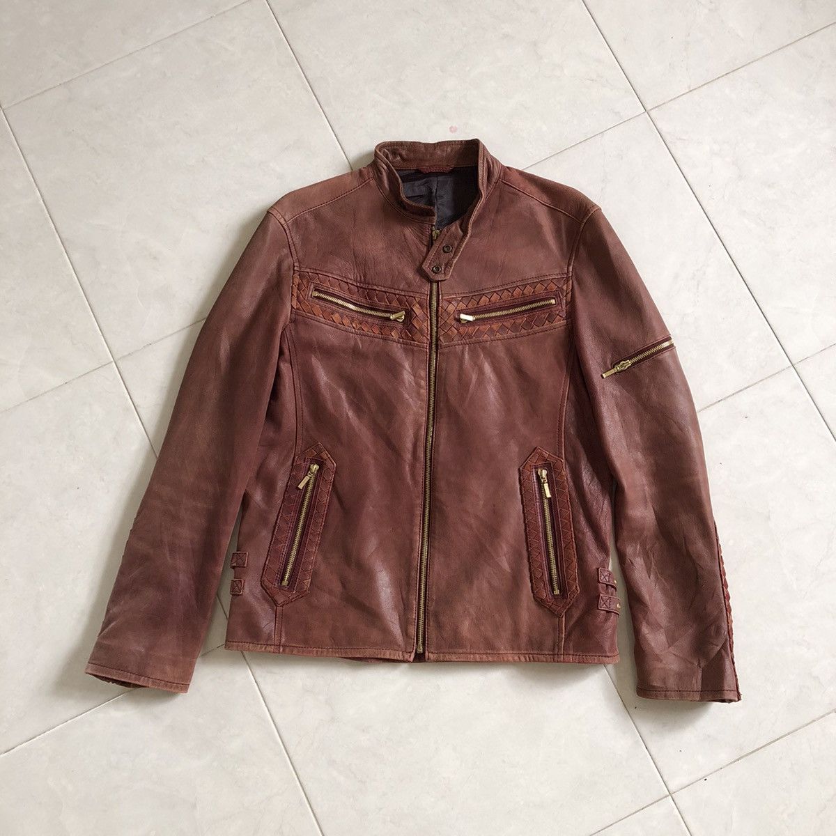 ABAHOUSE ABAHOUSE Zipper Rare Design Leather Jacket Size US L / EU 52-54 / 3 - 2 Thumbnail