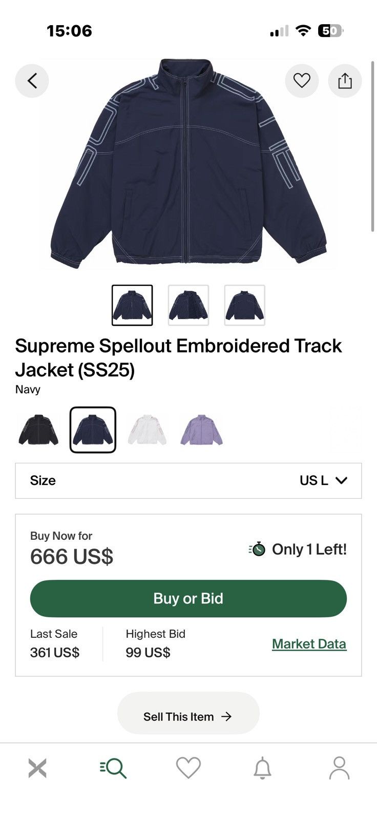 Supreme (Rare) Supreme Spellout Embroidered Track Jacket Black(SS25) Size US L / EU 52-54 / 3 - 8 Thumbnail
