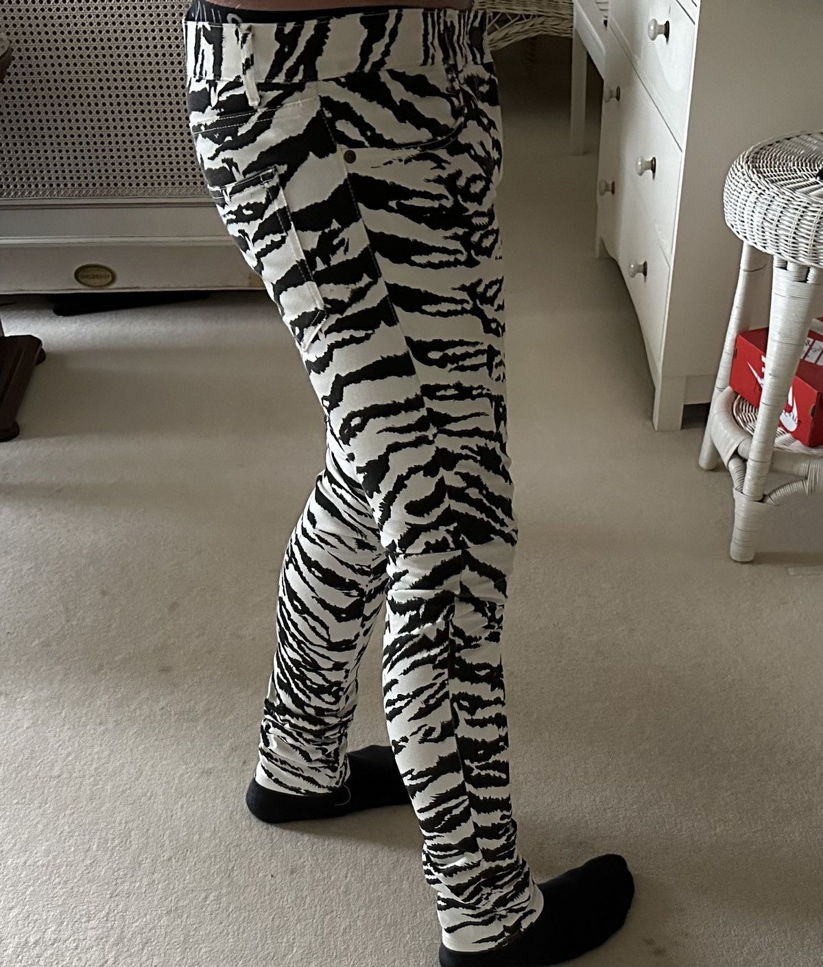 Saint Laurent Paris Grail SS14 Saint Laurent zebra denim jeans Hedi 31 D02 Size US 31 - 14 Thumbnail