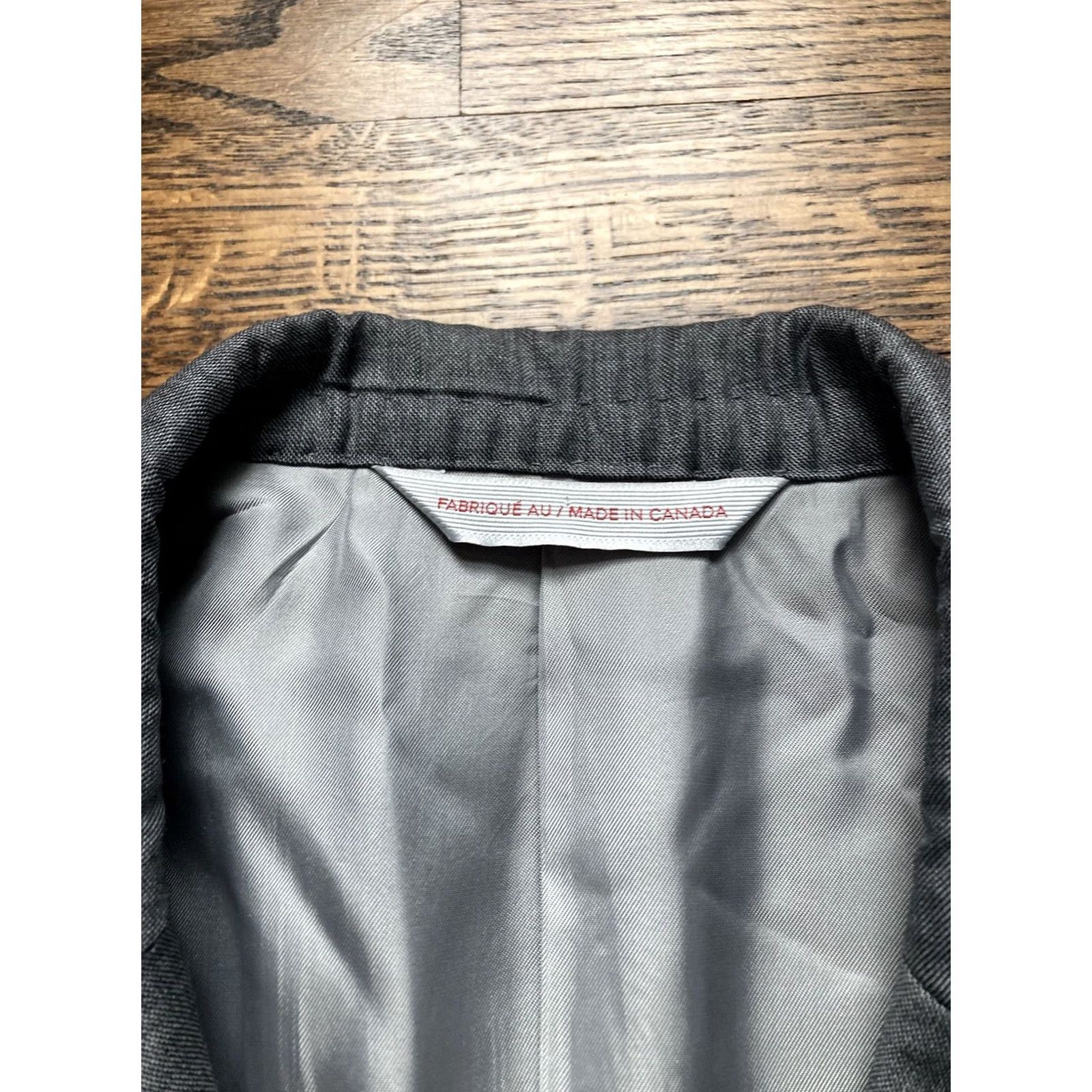 Vintage Samuelsohn Blazer Mens 43R Gray Wool Jacket 3-Button Notch Lapel Regular Length Double-Vented Sport Coat Jacket Coat Size 46R - 5 Thumbnail