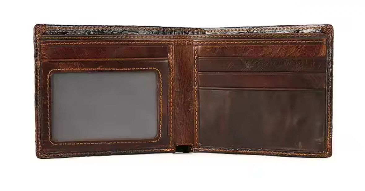 Vintage High Quality Leather Short Wallet 3D Dragon Card Wallet Size ONE SIZE - 5 Thumbnail