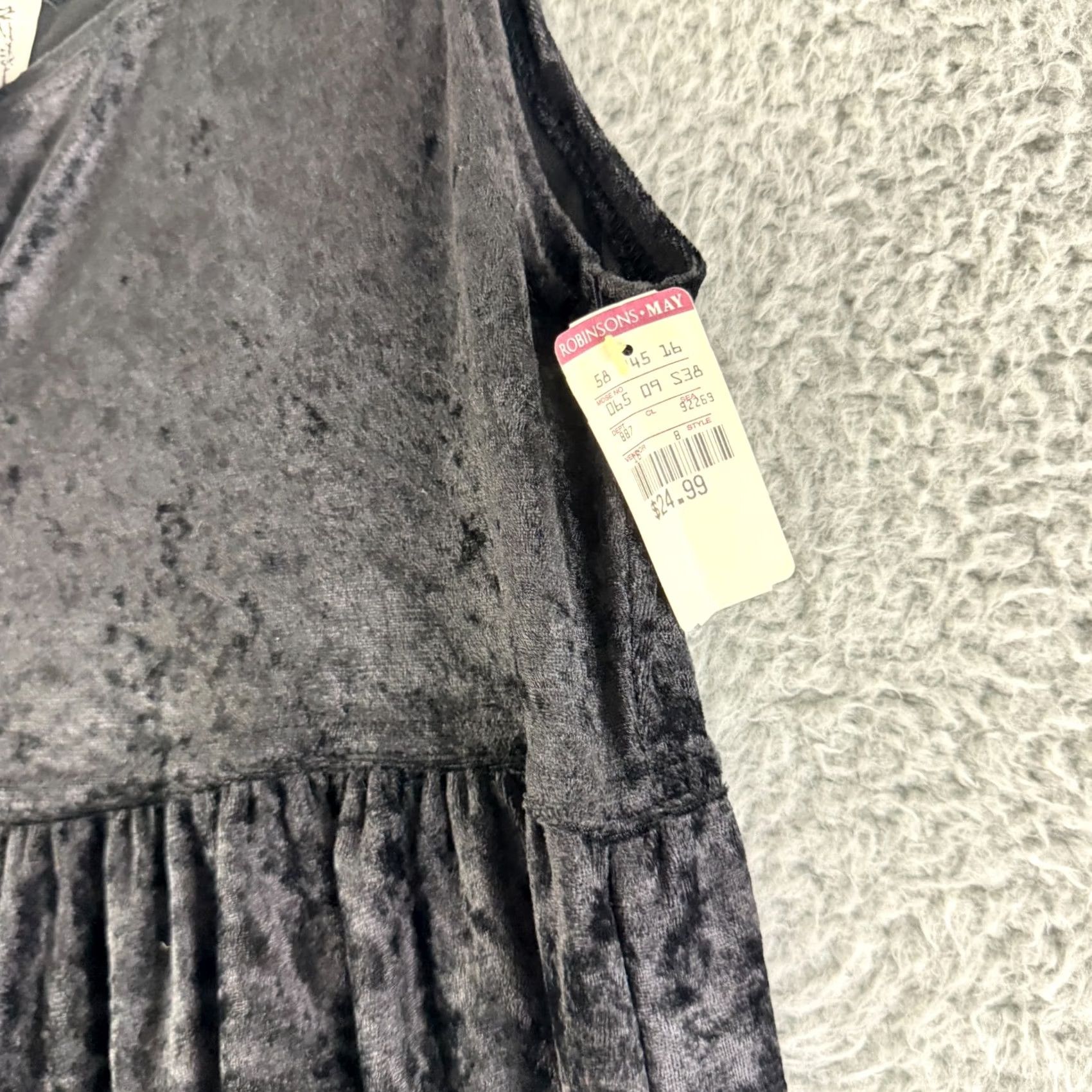 Velvet Vintage Dressing Clio Maxi Dress Womens M Black Velvet Sleeveless USA Made Size M / US 6-8 / IT 42-44 - 4 Thumbnail
