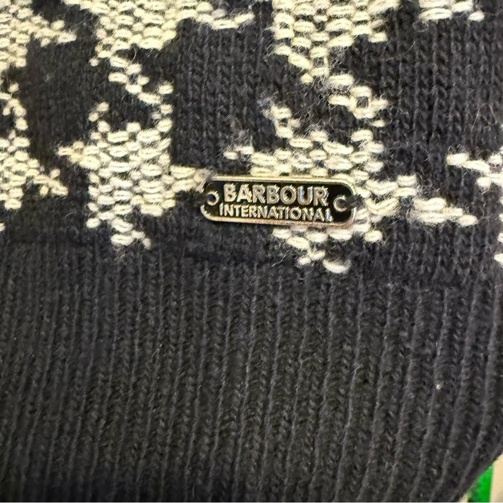 Barbour Barbour Black and Gray Houndstooth Wool Knit Sweater sz10 Size L / US 10 / IT 46 - 6 Thumbnail