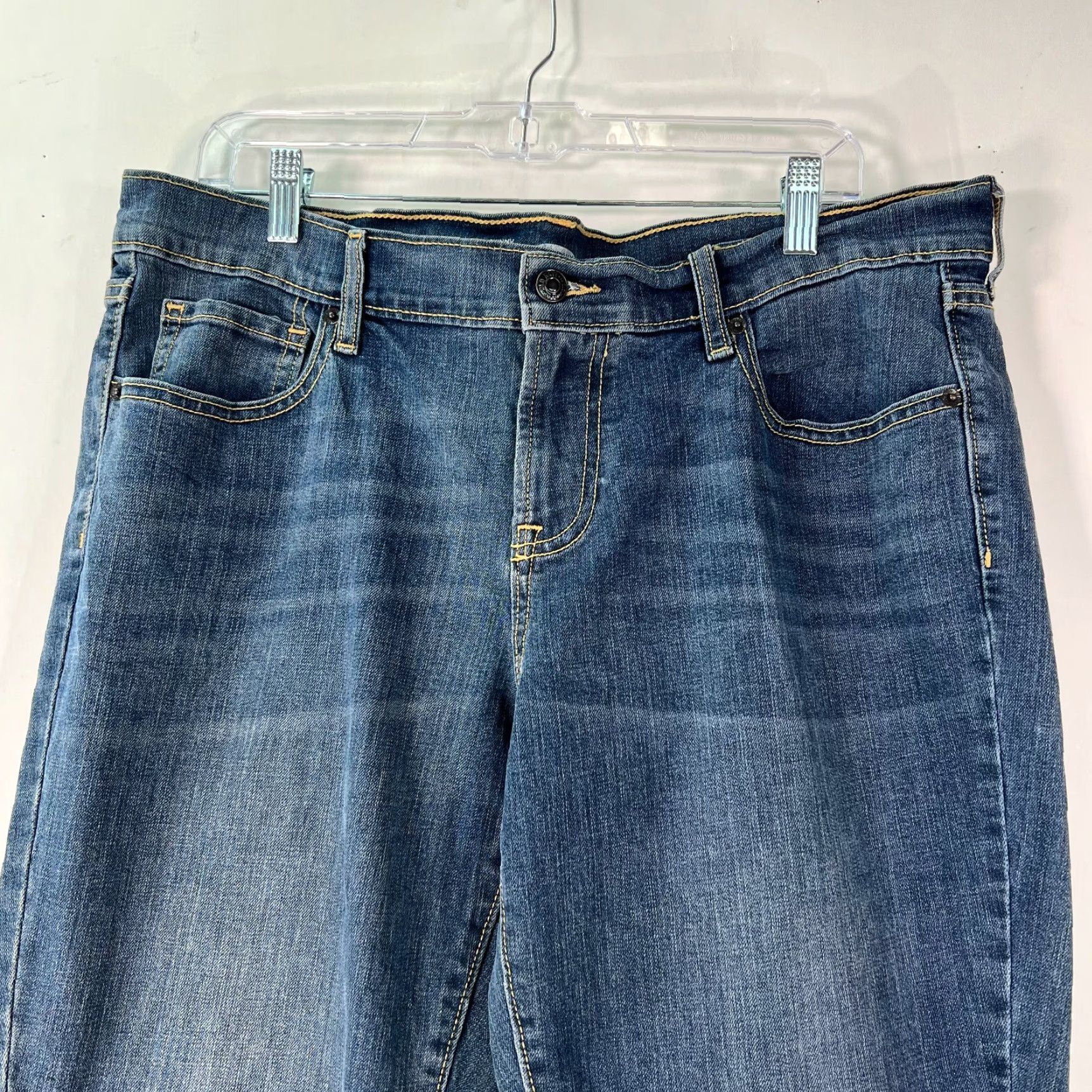Old Navy Old Navy Womens Regular Mid Rise Stretch Blue Skinny Denim Jeans Size 14 - 5-Pocket, Button Closure, 32in Inseam, Regular Fit, Blue Denim Jeans Size 36" / US 14 / IT 50 - 3 Thumbnail