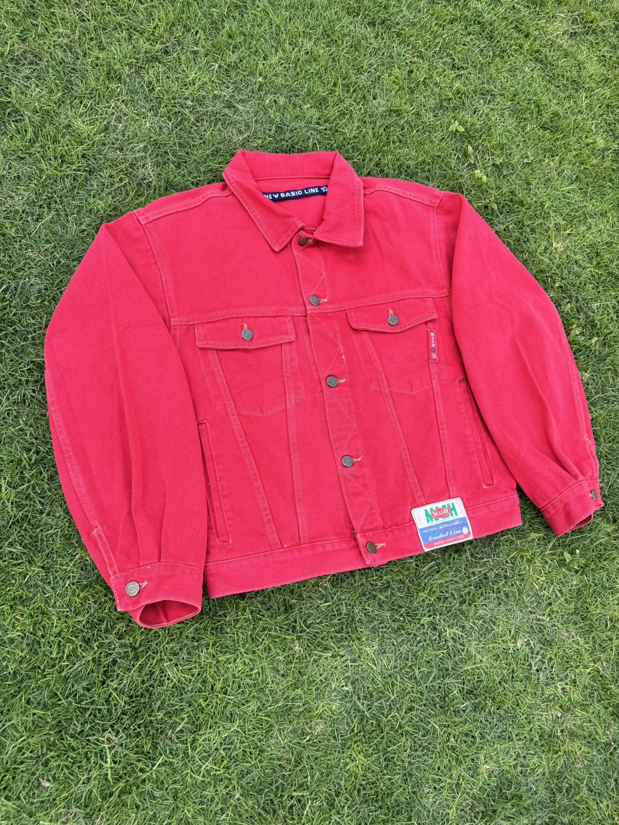 Vintage Vintage Mash red denim trucker jacket Size US M / EU 48-50 / 2 - 3 Thumbnail