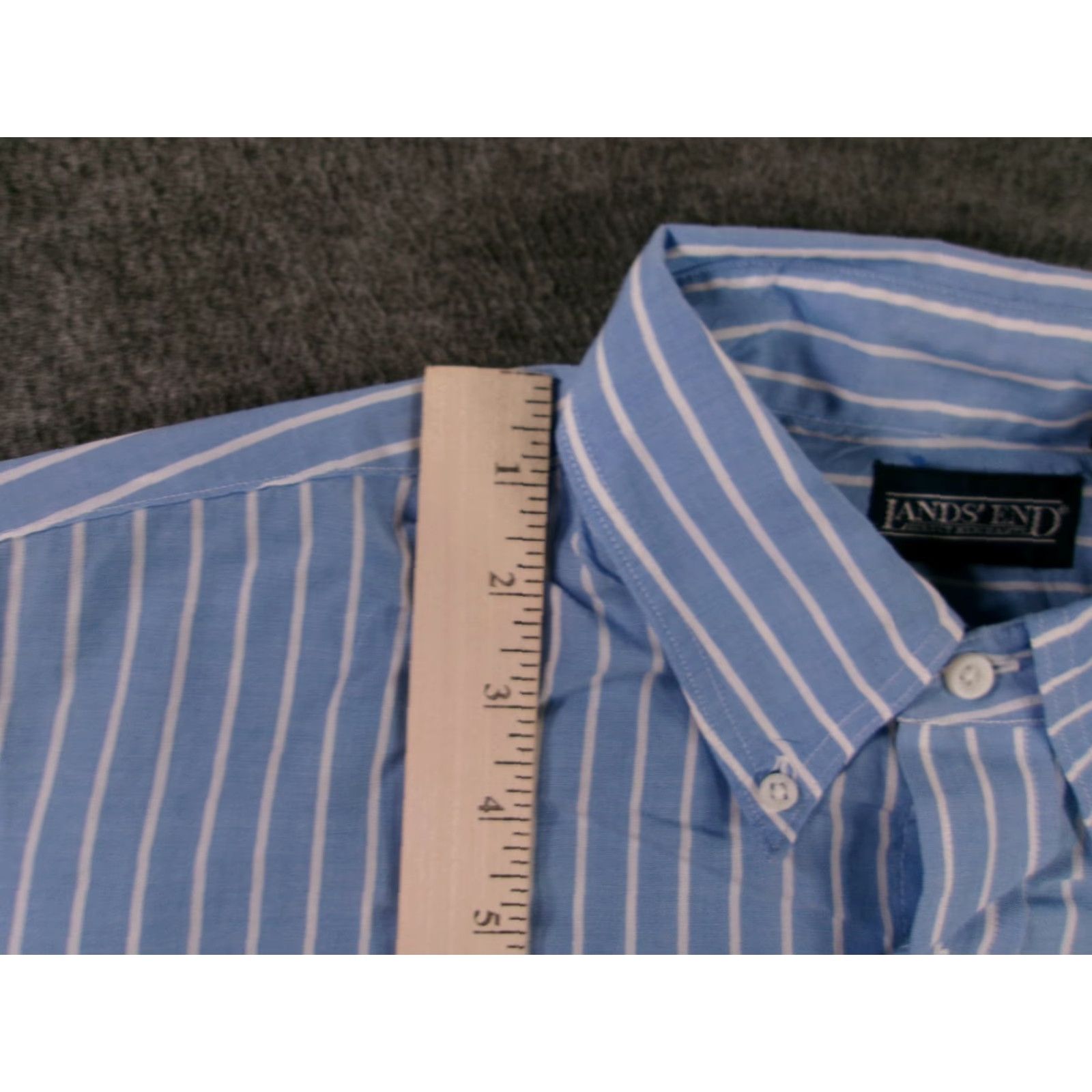 Lands' End Lands End Shirt Men 16.5 Blue Striped Retro Classic Casual Vintage USA Made Y2K Size US XL / EU 56 / 4 - 4 Thumbnail