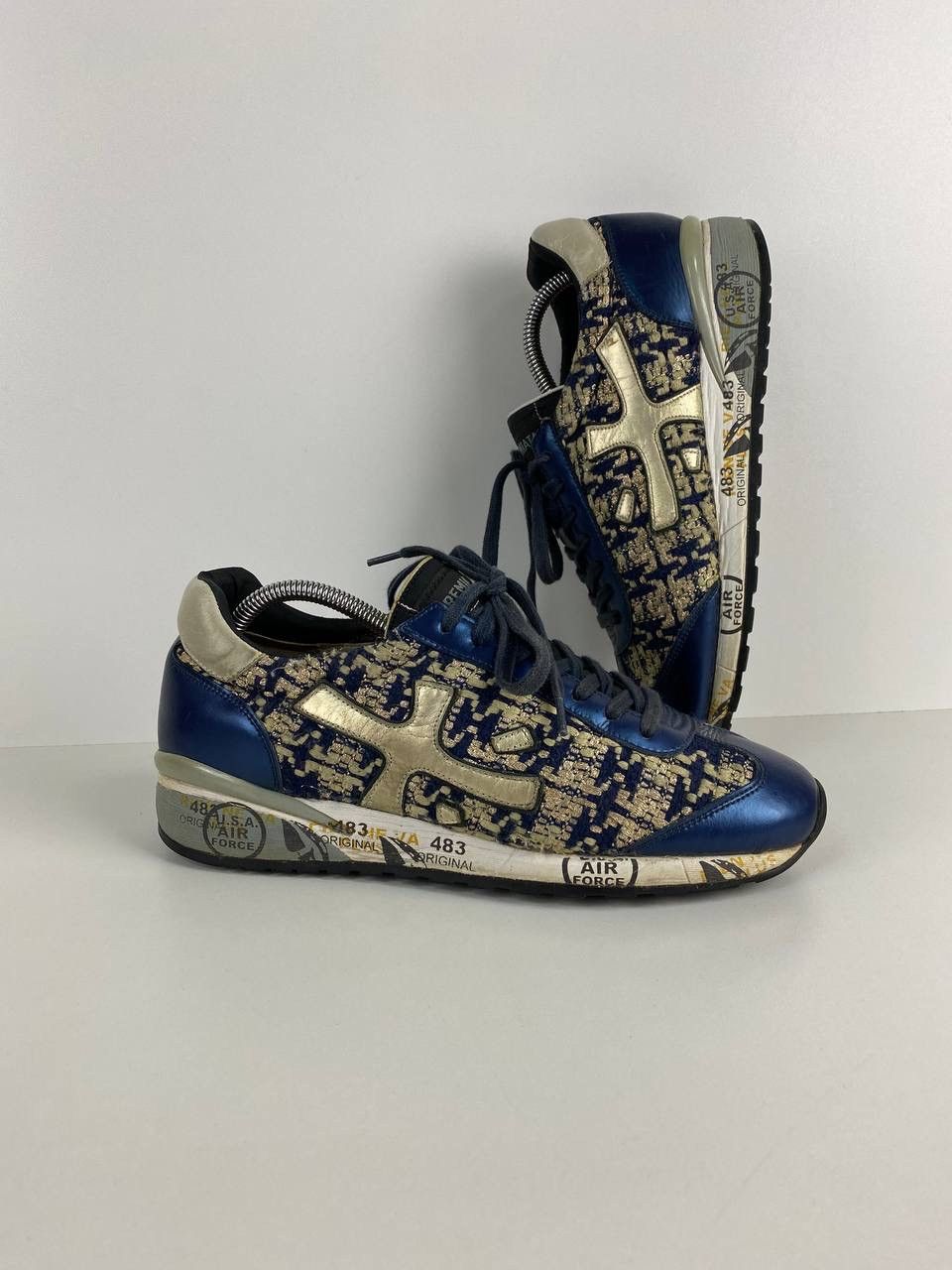 Premiata Leather Shoes Size 41 in Blue, Men's