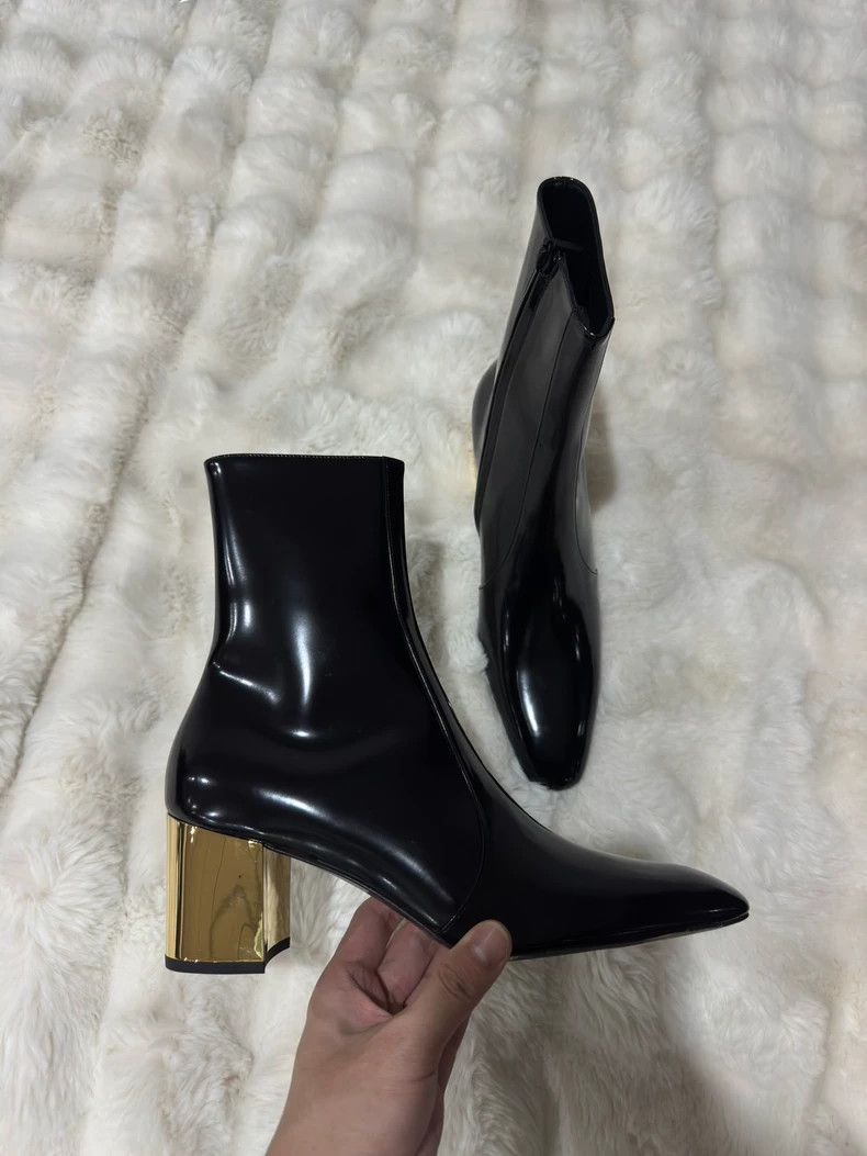 Saint Laurent Paris Saint Laurent Paris 23 Show Gold Heel Boots 2505-Nextarrow Size US 7 / EU 40 - 6 Thumbnail