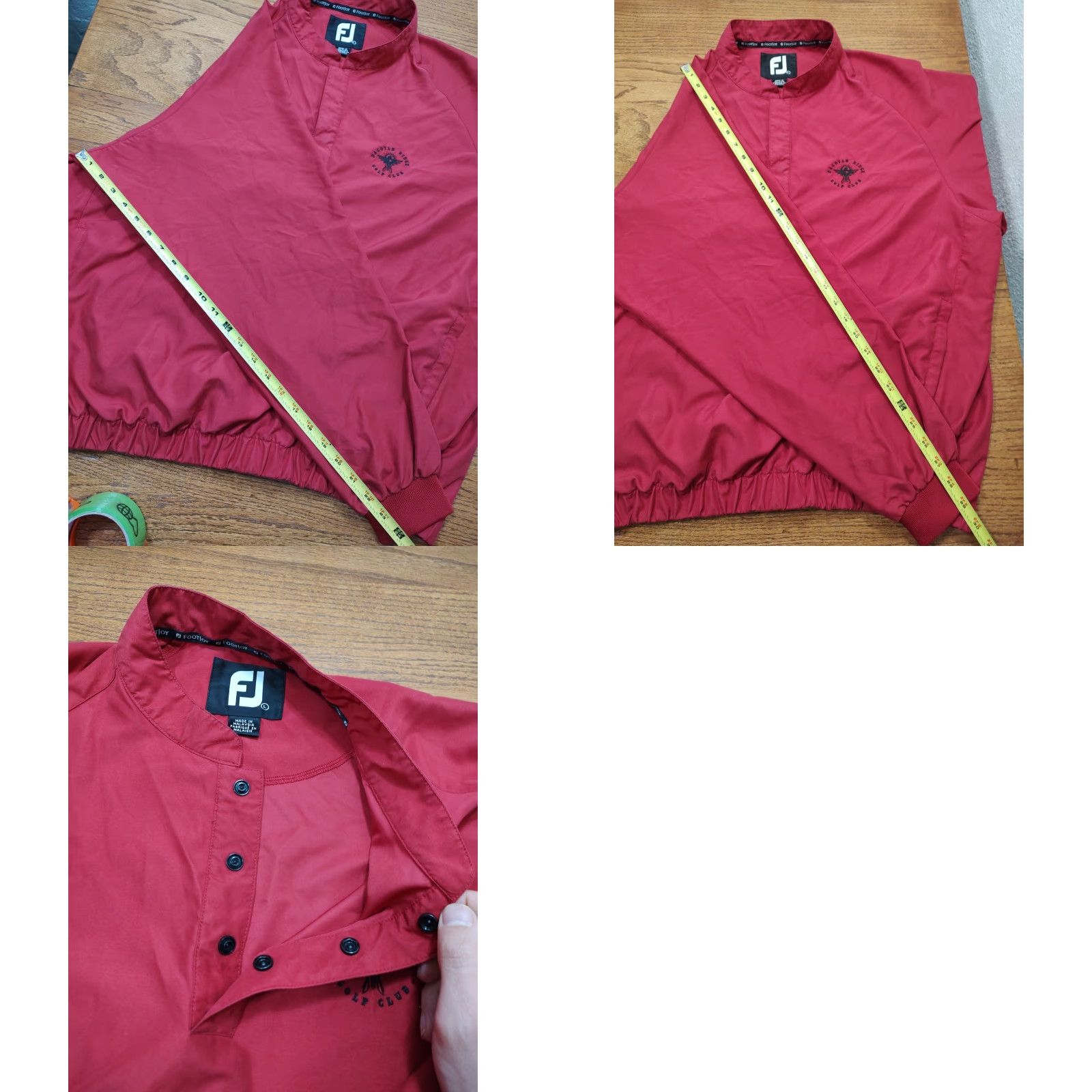 Footjoy VINTAGE Footjoy Windbreaker Mens Pullover Jacket 1/4 Zip Red Striped Logo 52 Chest Regular Large L Mens Sports Outdoor Golf Running & Jogging Size US L / EU 52-54 / 3 - 9 Thumbnail
