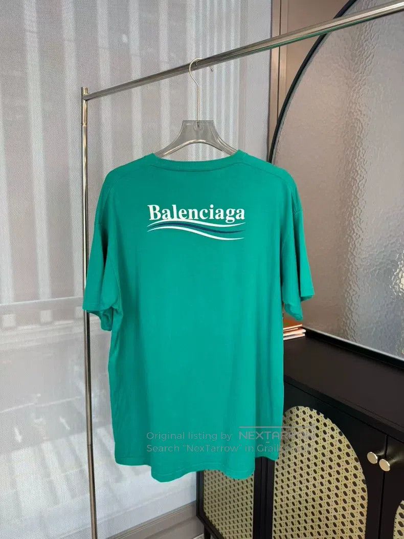 Balenciaga Balenciaga Lake Green Cola Wave Short Sleeve Size US L / EU 52-54 / 3 - 2 Thumbnail