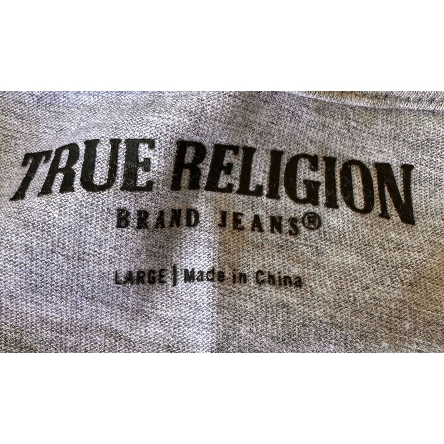 True Religion NWT True Religion Foil Logo Tee Top Large Heather Gray Horse Size L / US 10 / IT 46 - 10 Thumbnail