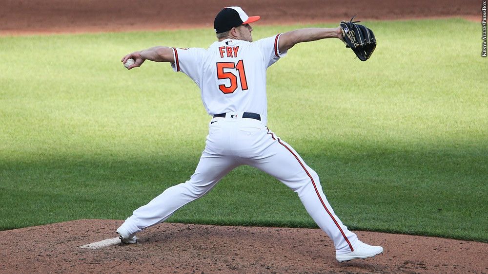 MLB × Majestic Majestic Baltimore Orioles Paul Fry Baseball Jersey Size US L / EU 52-54 / 3 - 14 Thumbnail