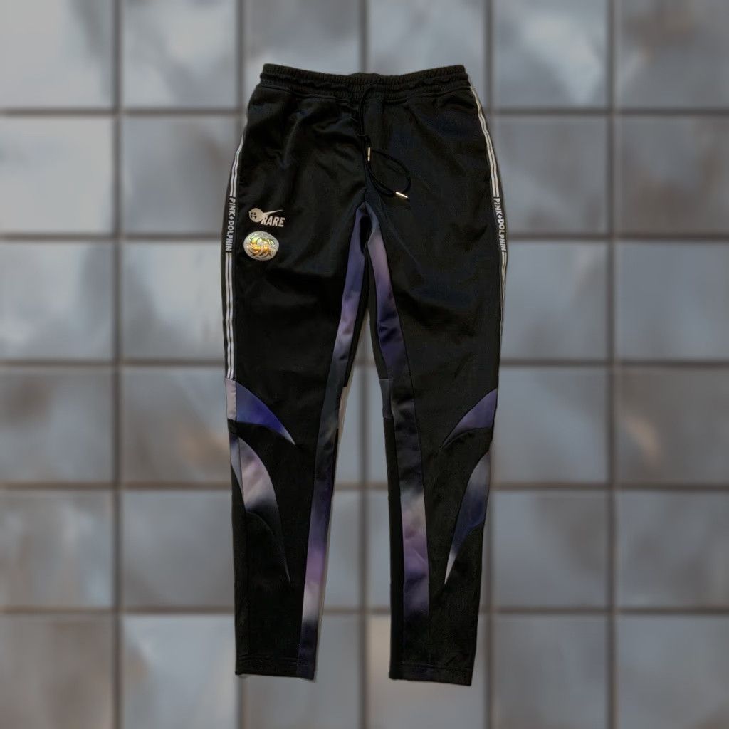 Vintage Pink Dolphin Fly Legends Rare Northern Lights Black Slim Fit Track Pants Sz. M Men Slim Activewear Pants Regular Size M Black Mens Size US 31 - 1 Thumbnail