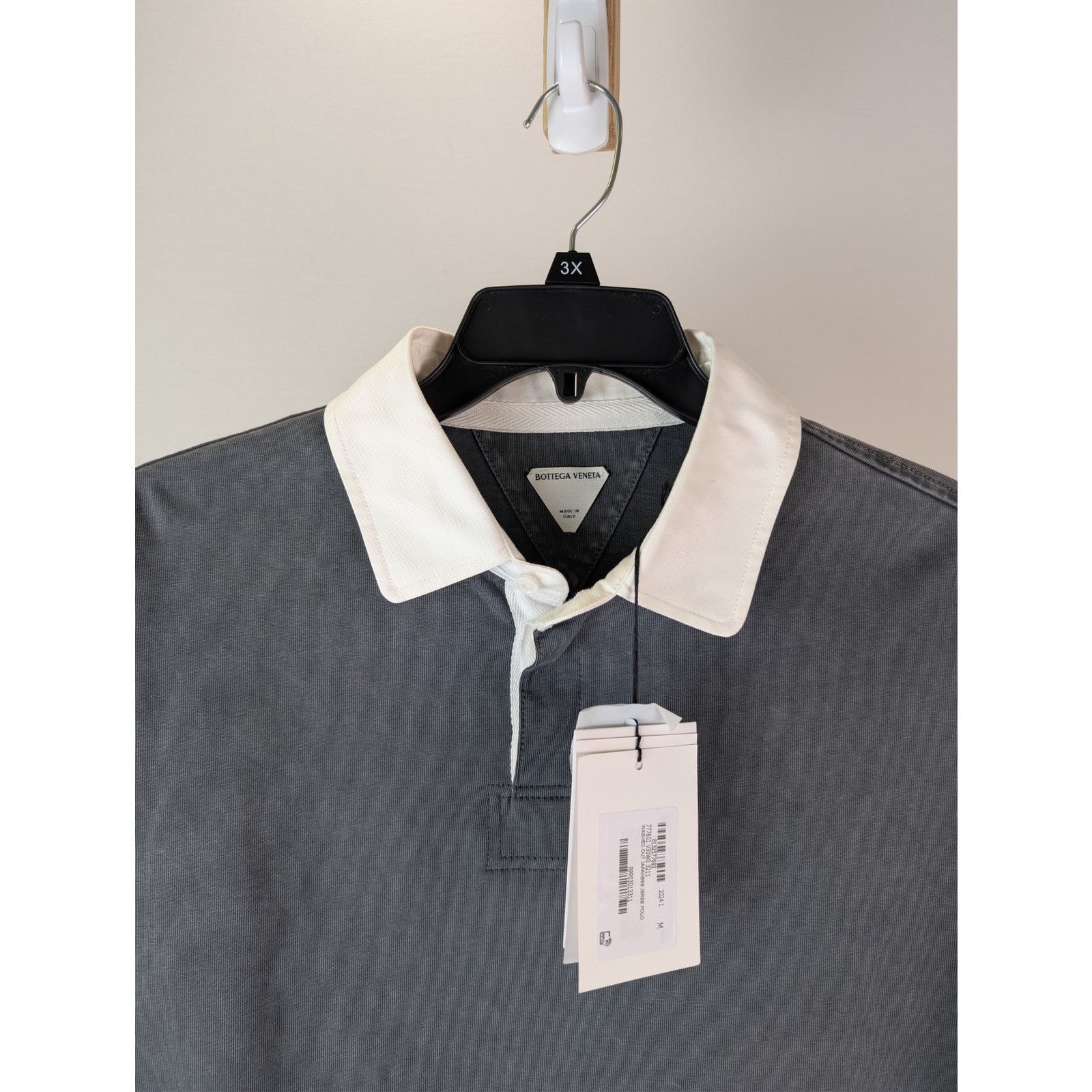 Bottega Veneta o1rshd1 Washed Out Japanese Jersey Polo Shirt in Grey XL Size US XL / EU 56 / 4 - 8 Thumbnail