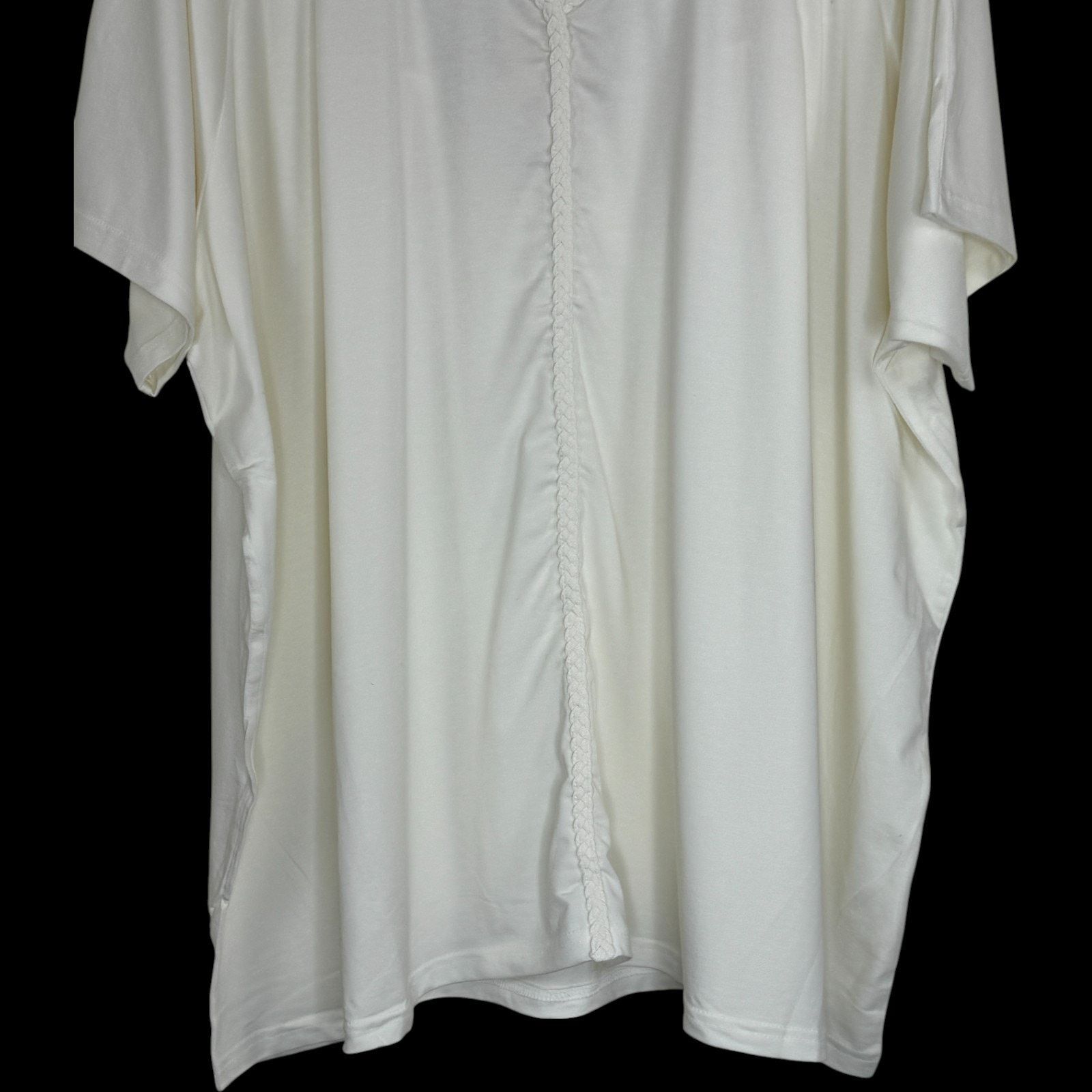 Other Laurie Felt 2X White Bamboo Blend V-Neck Tunic Top Size XXL / US 16-18 / IT 52-54 - 4 Thumbnail