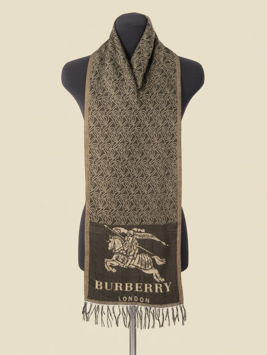 Burberry Prorsum Burberry Prorsum Equestrian Knight Big Logo Monogram Scarf Size ONE SIZE - 1 Thumbnail