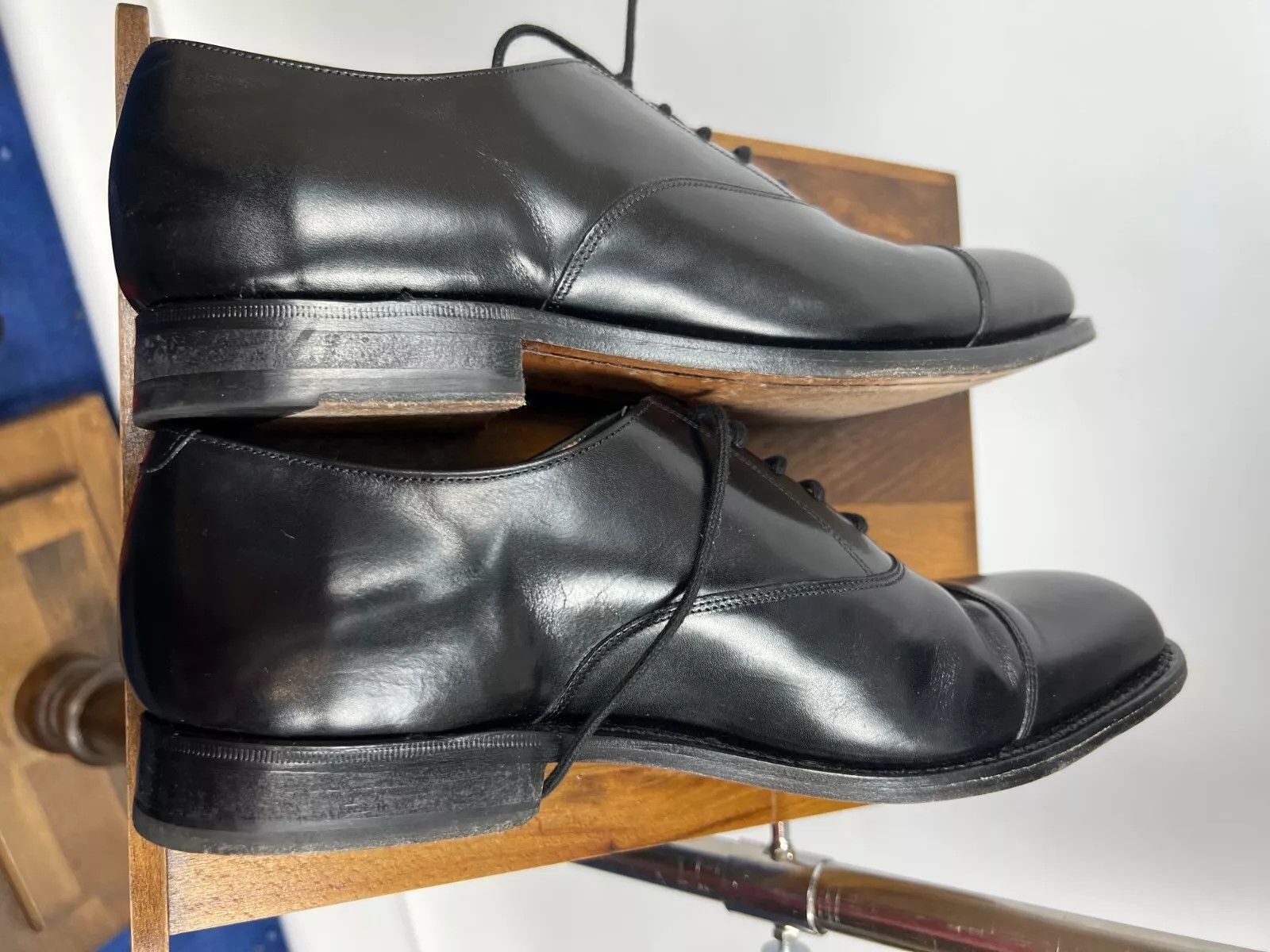 Barker Barker London Black Leather Oxford Lace Up Formal Shoes Size US 9.5 / EU 42-43 - 14 Thumbnail