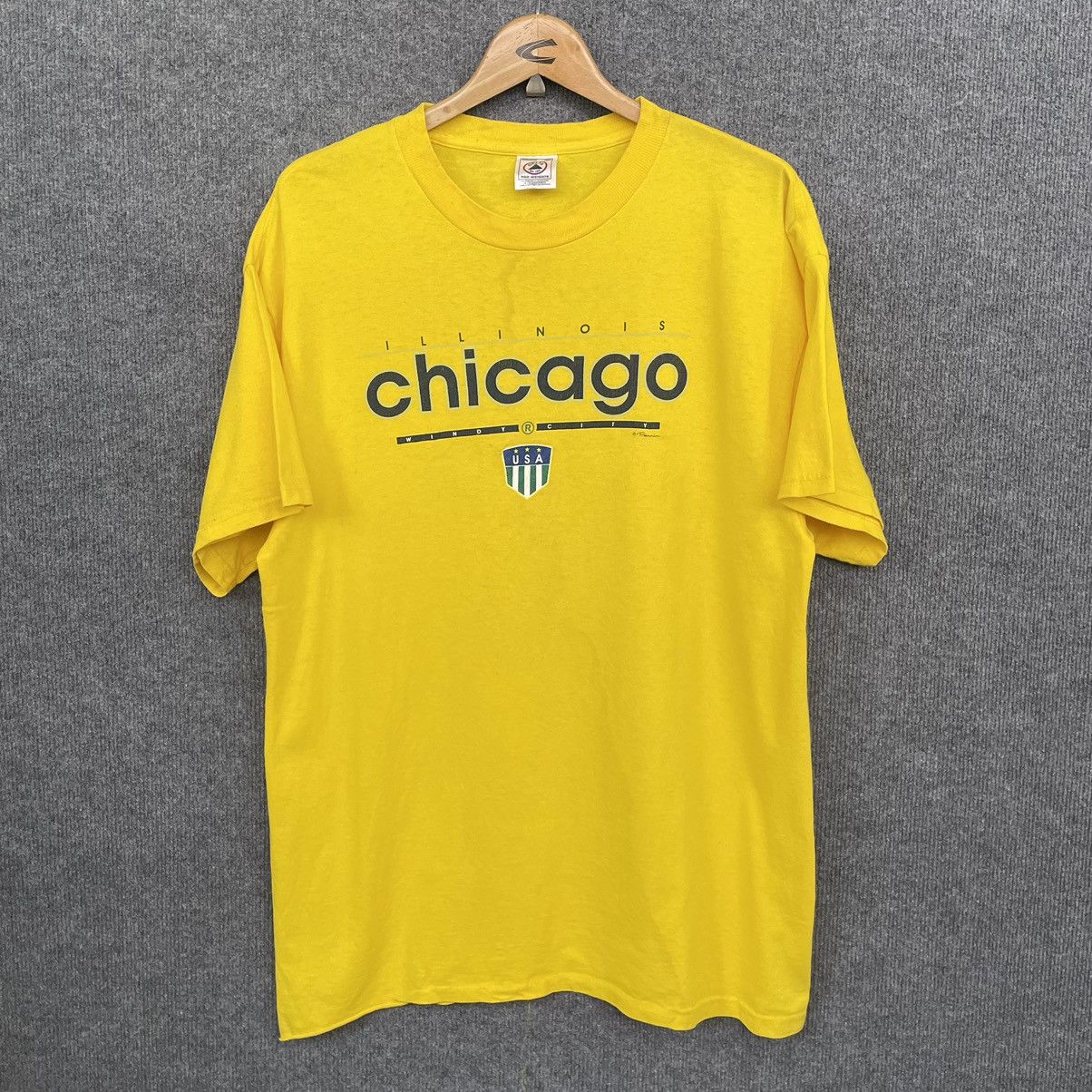 Vintage Vintage 1990s Illinois Chicago Windy City T Shirt Size US L / EU 52-54 / 3 - 1 Thumbnail