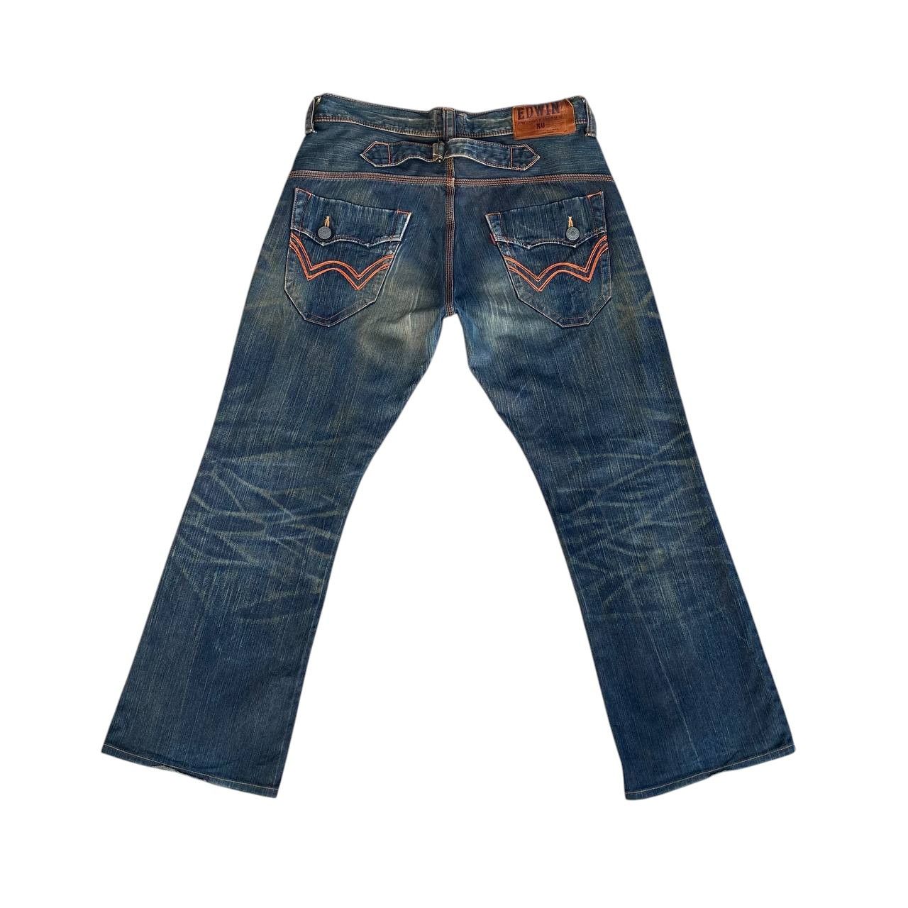 Edwin × Vintage FLARED EDWIN EXCLUSIVE VINTAGE MUDWASH CLAWMARK BUCKLE BACK Size US 34 / EU 50 - 6 Thumbnail