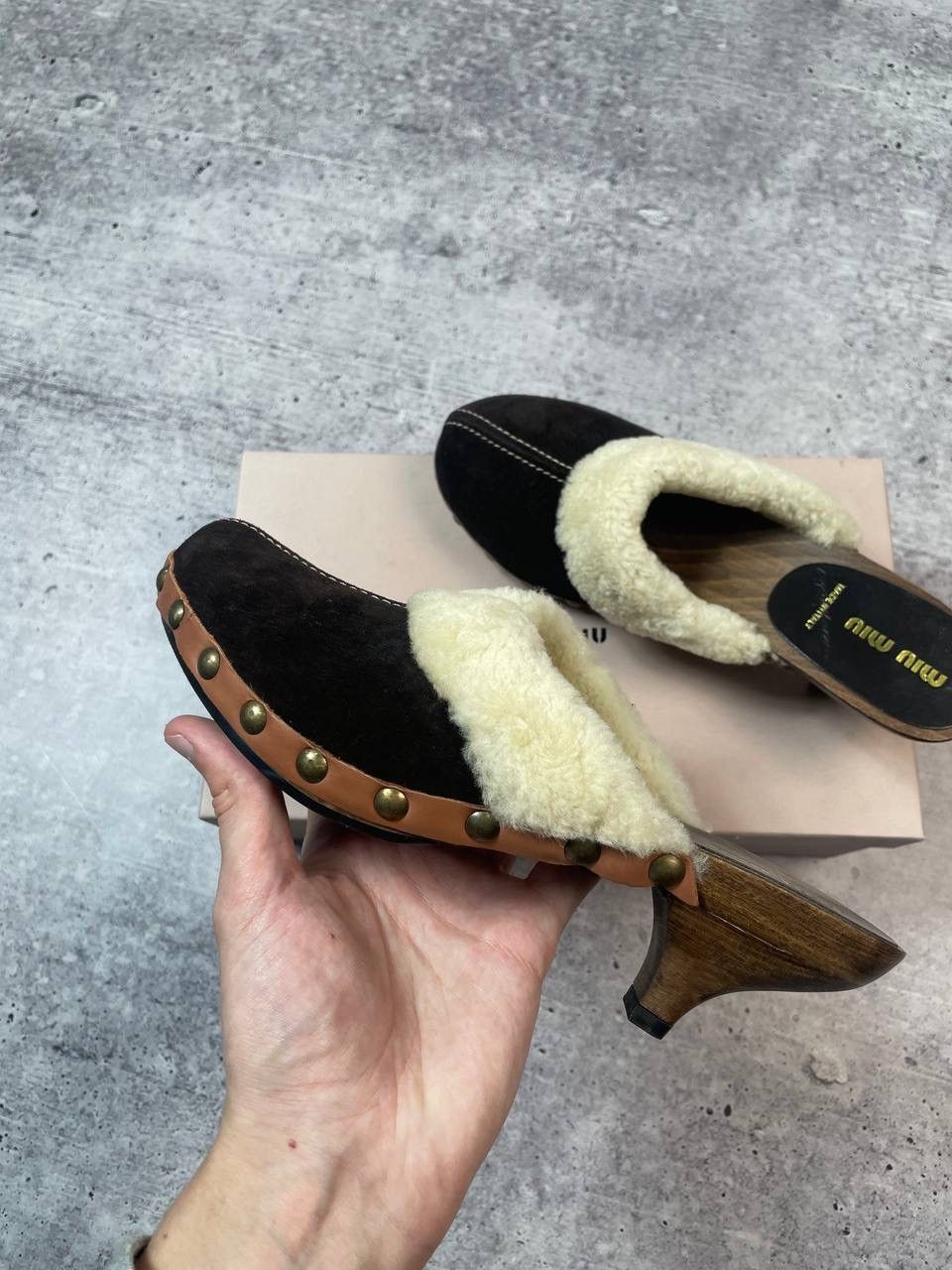 Miu Miu New Vintage 00s Miu Miu Archive Clog Mule Kitten Heels Y2K Size US 6.5 / IT 36.5 - 3 Thumbnail