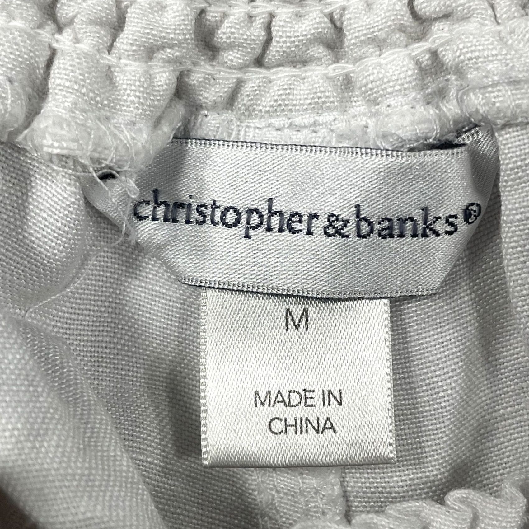Vintage Christopher & Banks Pants Womens M Medium Linen Blend Adjustable Drawstring Pockets Size 32" / US 10 / IT 46 - 7 Thumbnail