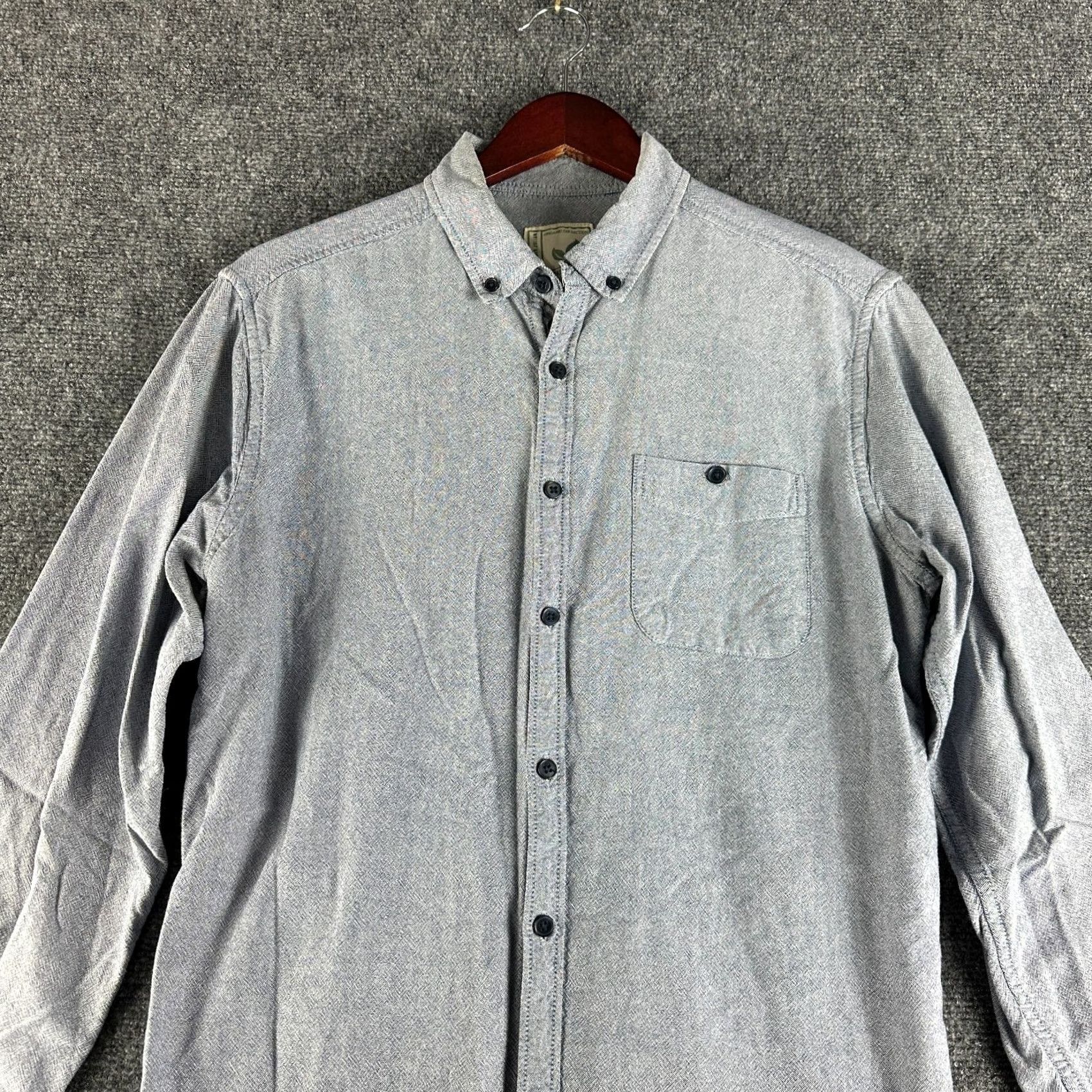 Vintage Colours Shirt Mens M Blue Chambray Organic Cotton Button Down Pocket Size US M / EU 48-50 / 2 - 3 Thumbnail