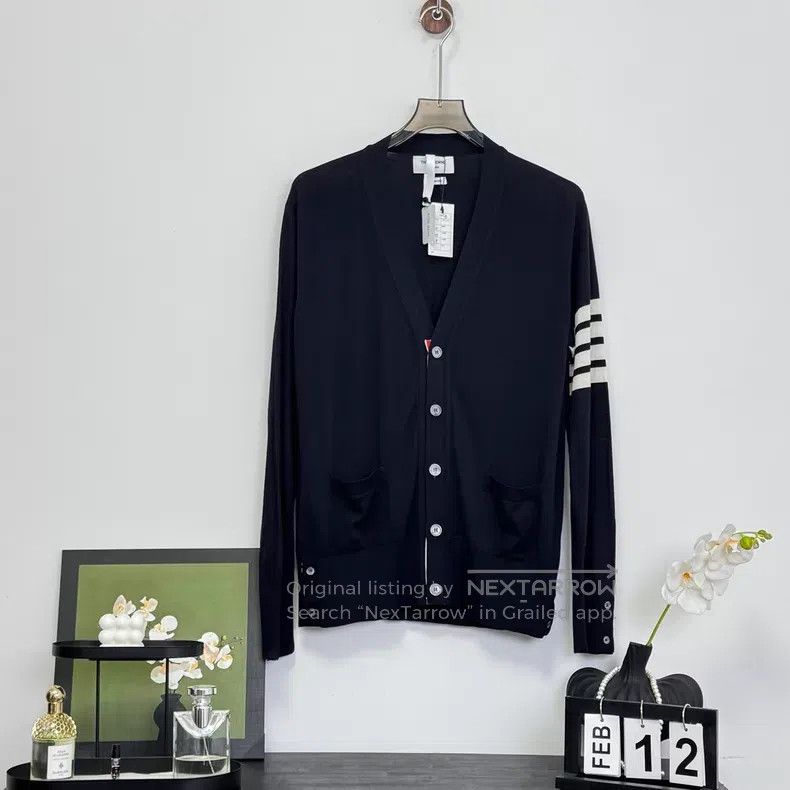 Thom Browne Thom Browne Navy Knit Cardigan Size US L / EU 52-54 / 3 - 1 Thumbnail