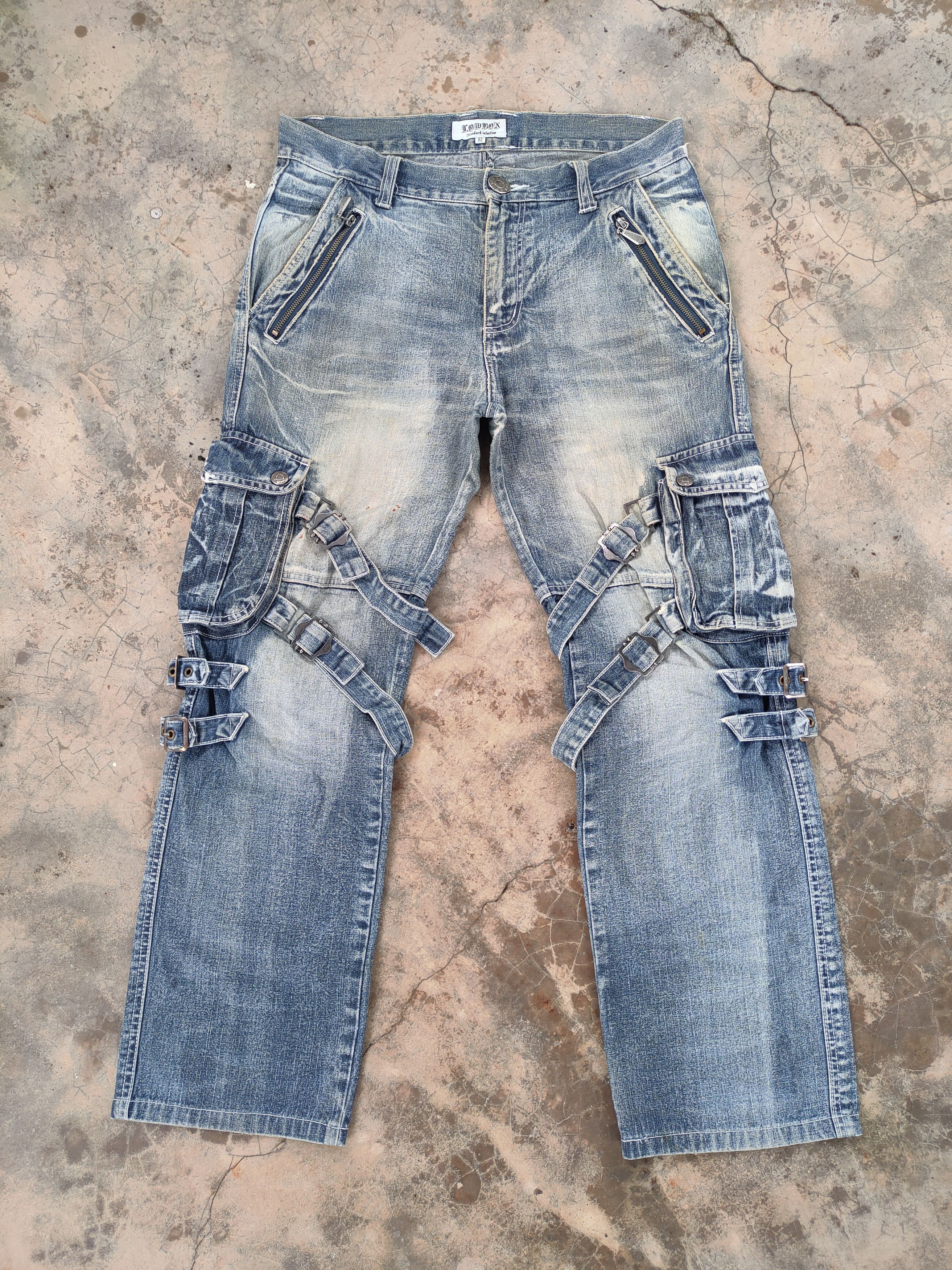 LOWBOX Lowbox Distress Faded Denim Jeans Undercovers Style
