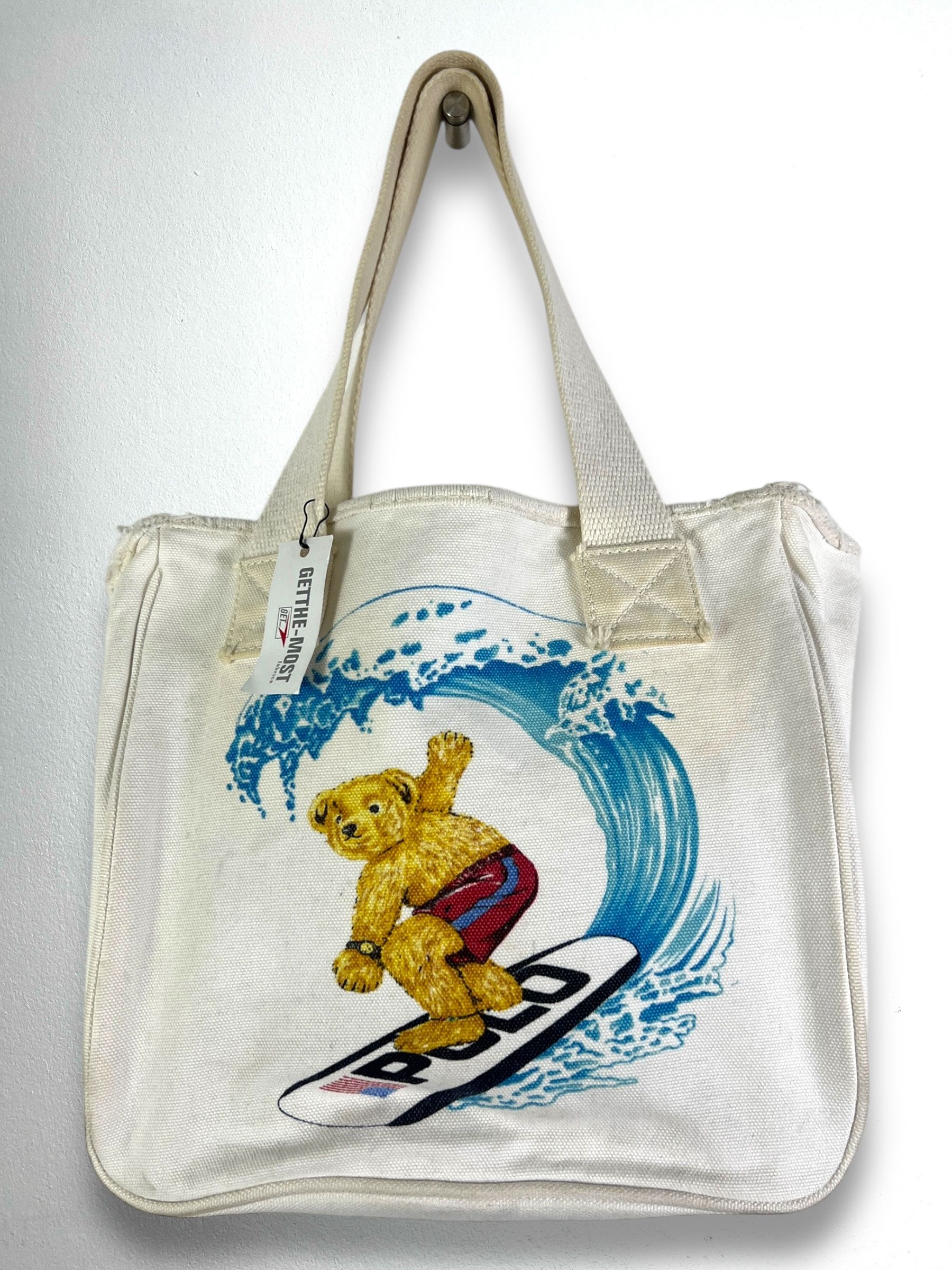 【希少レア】Vintage Ralph Lauren Polo Bear Bag Vintage Polo Ralph Lauren Bear Graphic Natural Tote Bag - Etsy