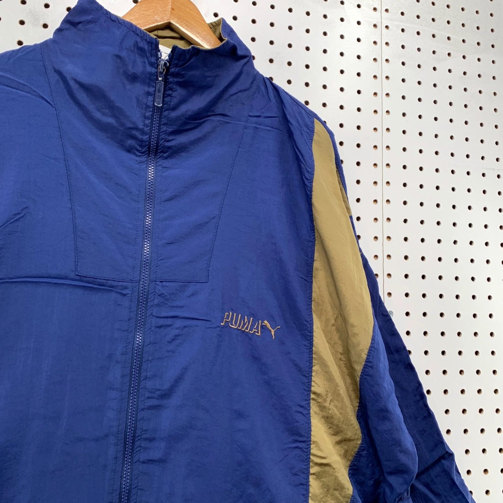 Puma VINTAGE Puma Windbreaker Track Jacket Mens XL Oversized Blue Gold Nylon Size US XL / EU 56 / 4 - 6 Thumbnail
