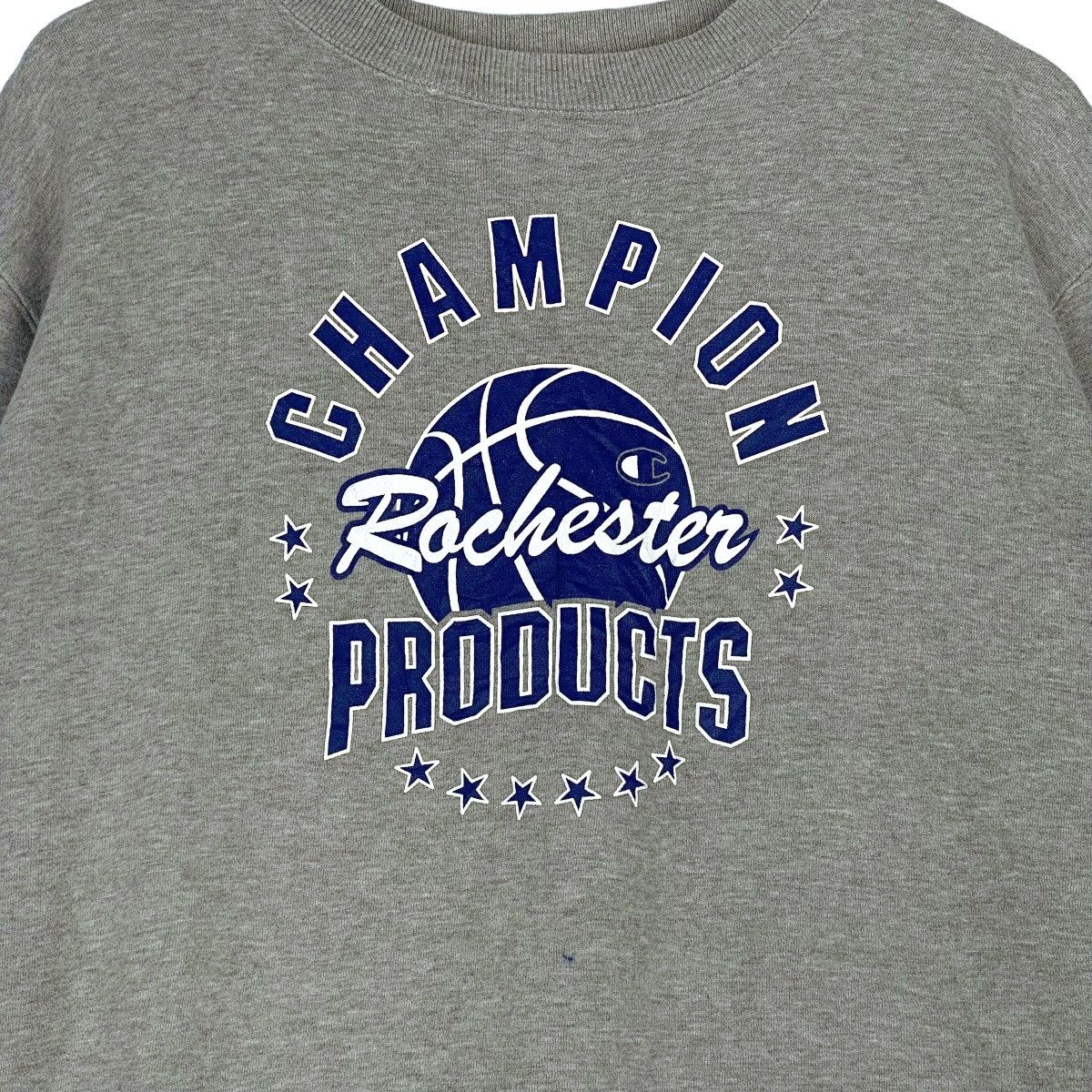 Champion × Vintage Vintage Champion Printed Crewneck Sweatshirt Gray Pullover Size US L / EU 52-54 / 3 - 4 Thumbnail