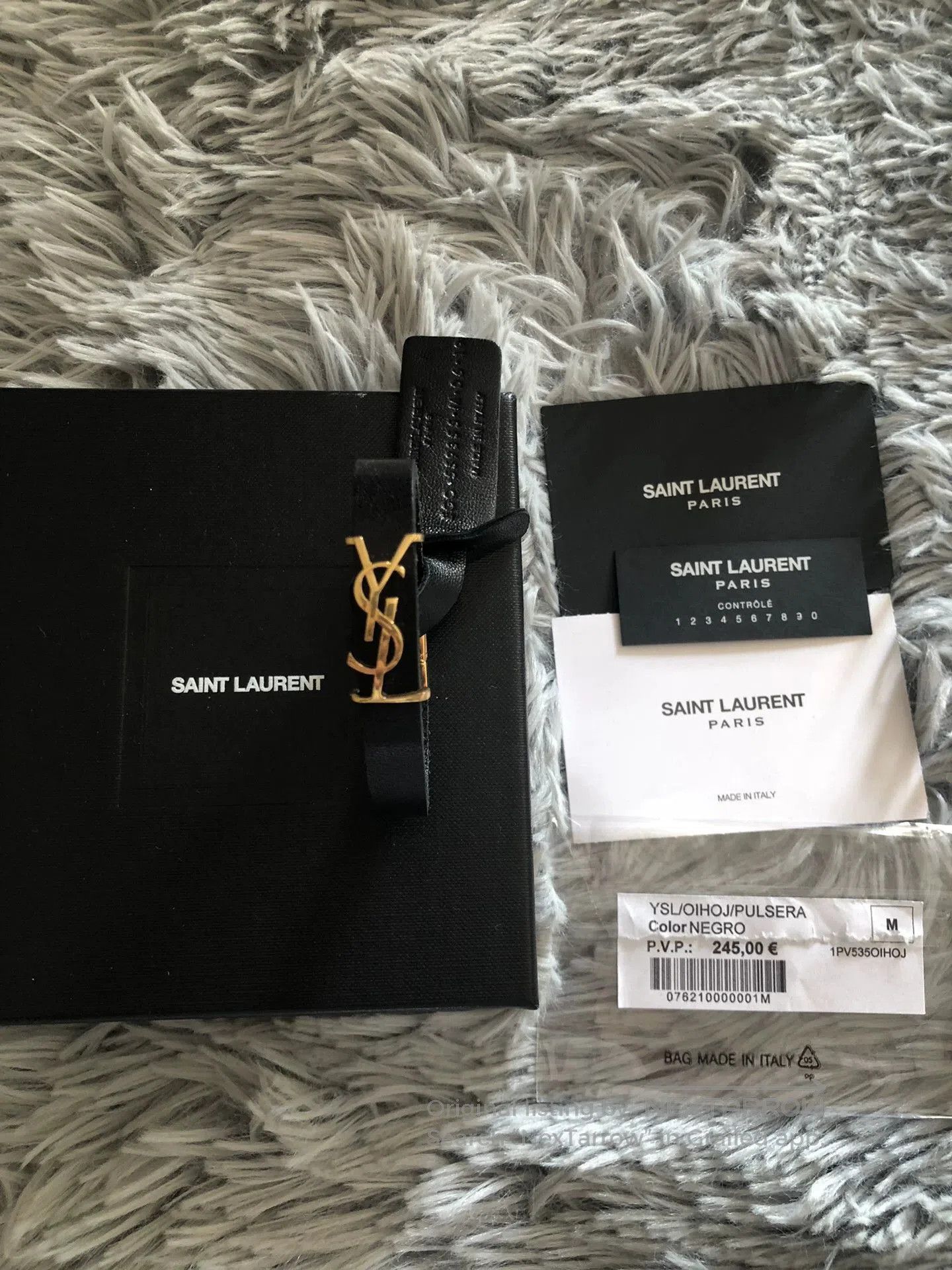 Saint Laurent Paris Saint Laurent Gold Logo Bracelet. Size ONE SIZE - 4 Thumbnail