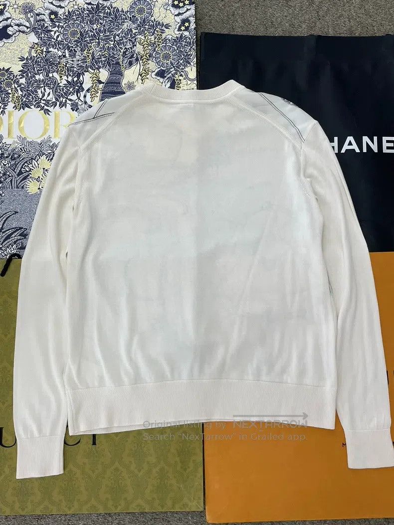 Hermes Hermes White Printed Silk Patchwork Knit Top Size XXS / US 00 / IT 34 - 3 Thumbnail