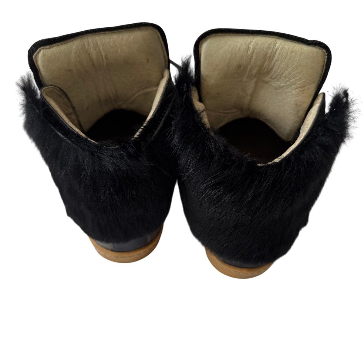 Alexander McQueen × Puma Alexander McQueen & Puma Rabbit Fur Black Leather Sneakers Size US 7 / IT 37 - 8 Thumbnail