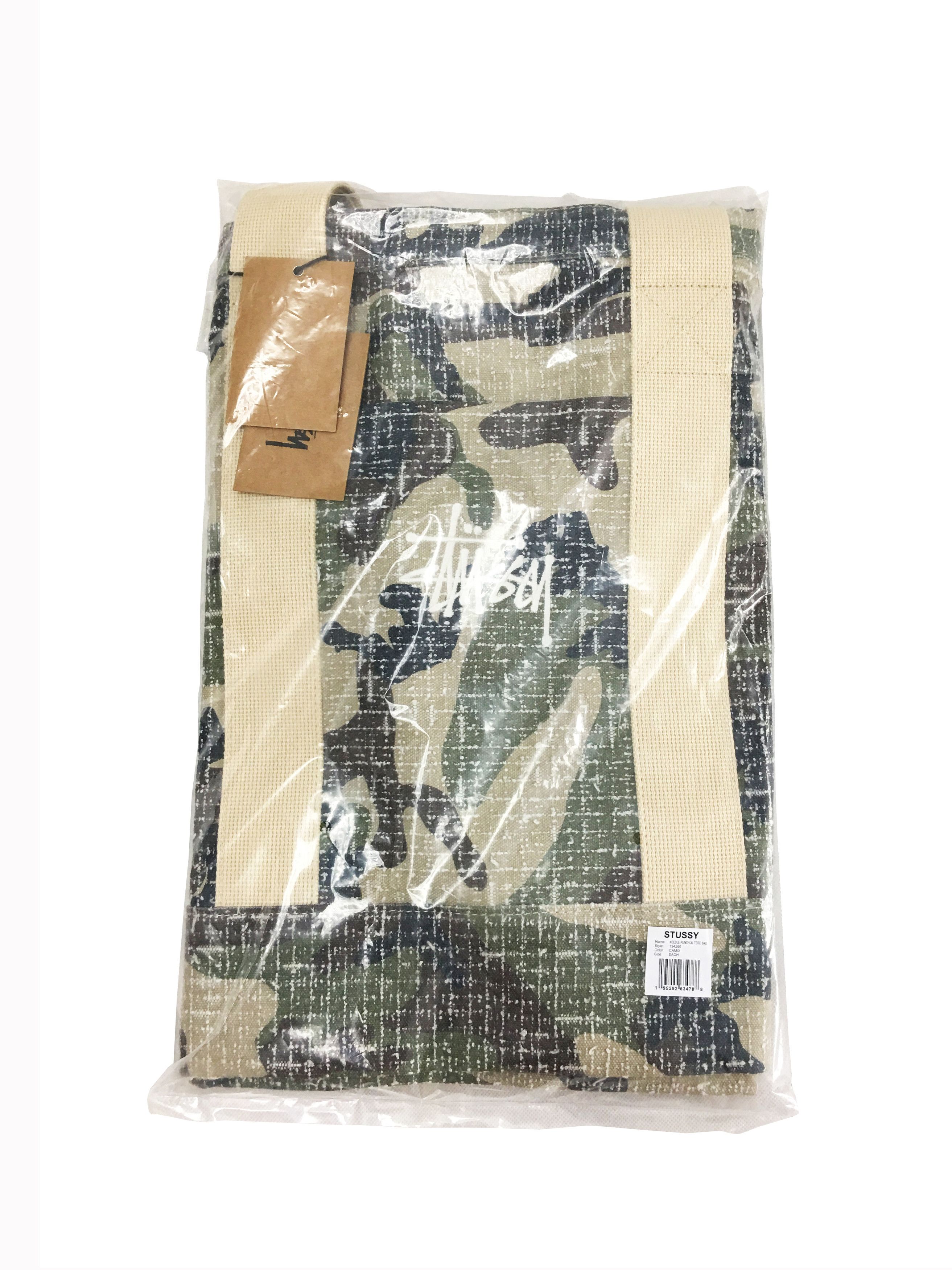 Stussy Needle Punch Faded Camouflage XL Tote Bag