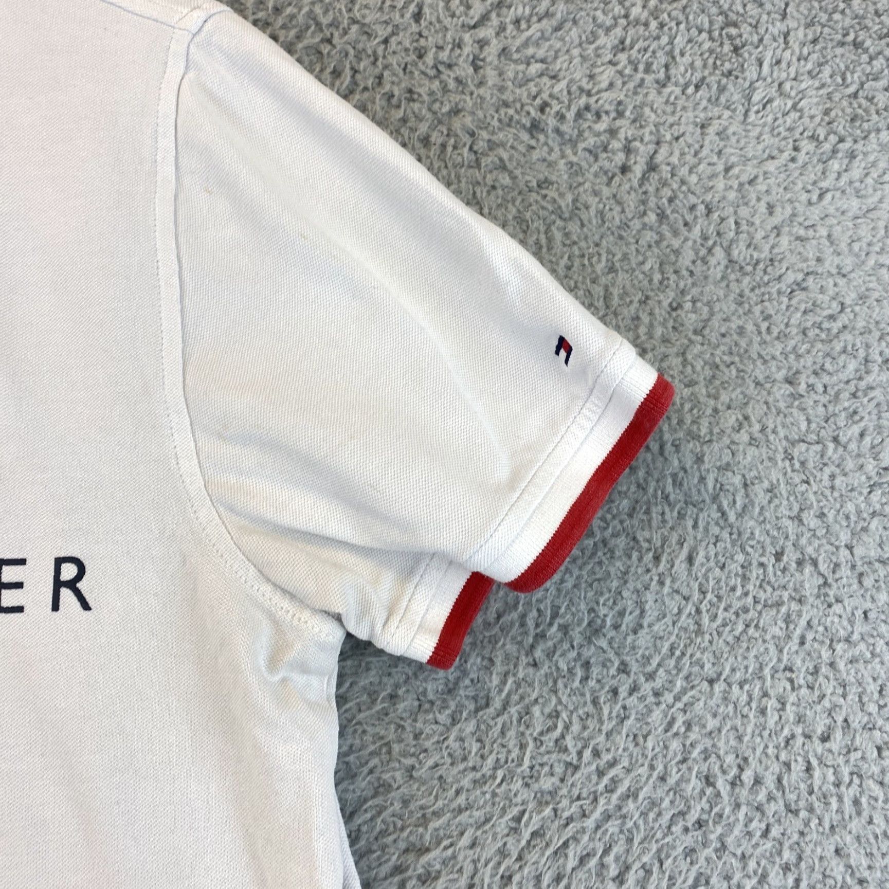 Tommy Hilfiger Tommy Hilfiger Polo Shirt Men Slim Size L White 100% Cotton Solid Rugby Classic Short Sleeve Mens Size US L / EU 52-54 / 3 - 4 Thumbnail