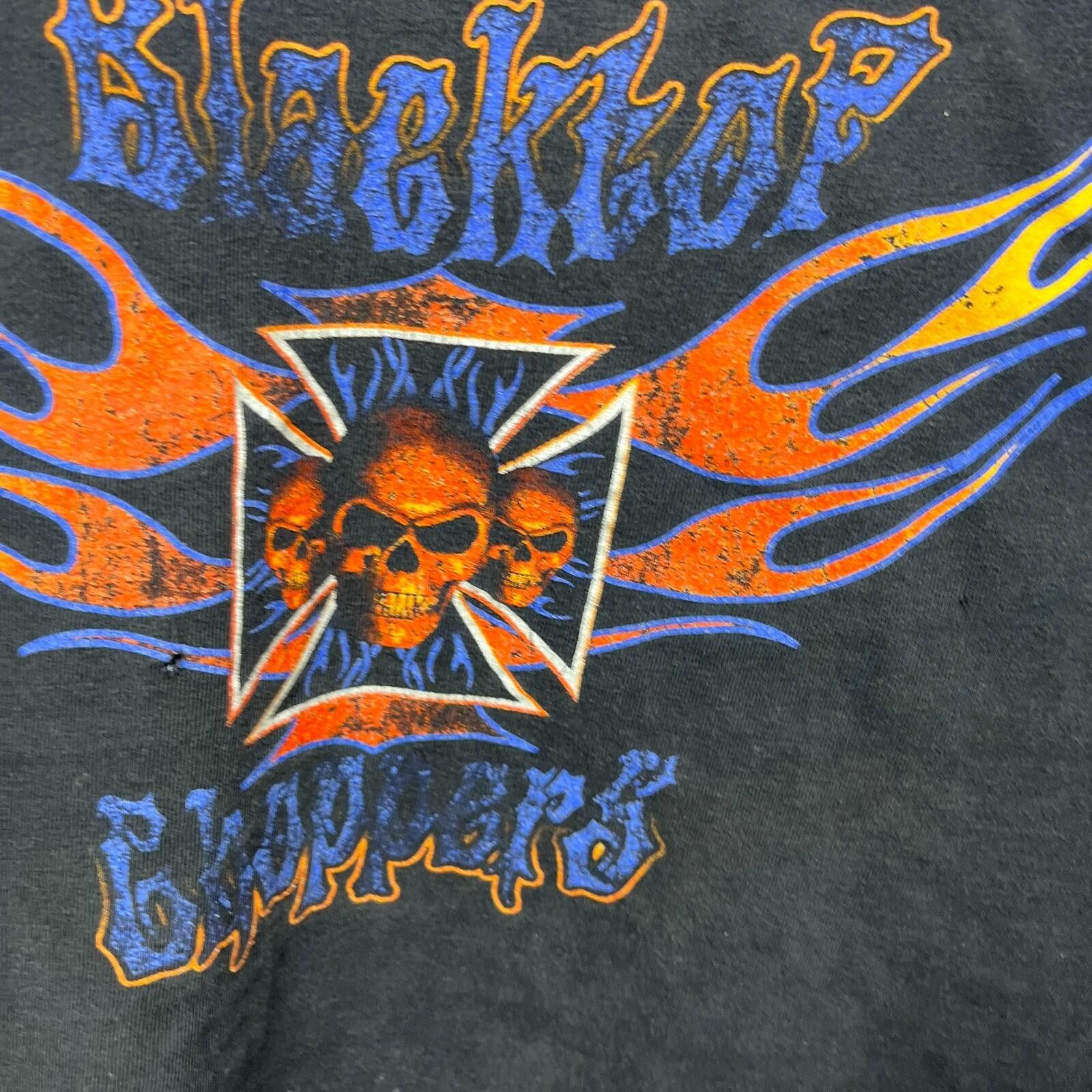Vintage Vintage Blacktop Choppers Skull Flames Coast Cross Shirt XL Size US XL / EU 56 / 4 - 4 Thumbnail