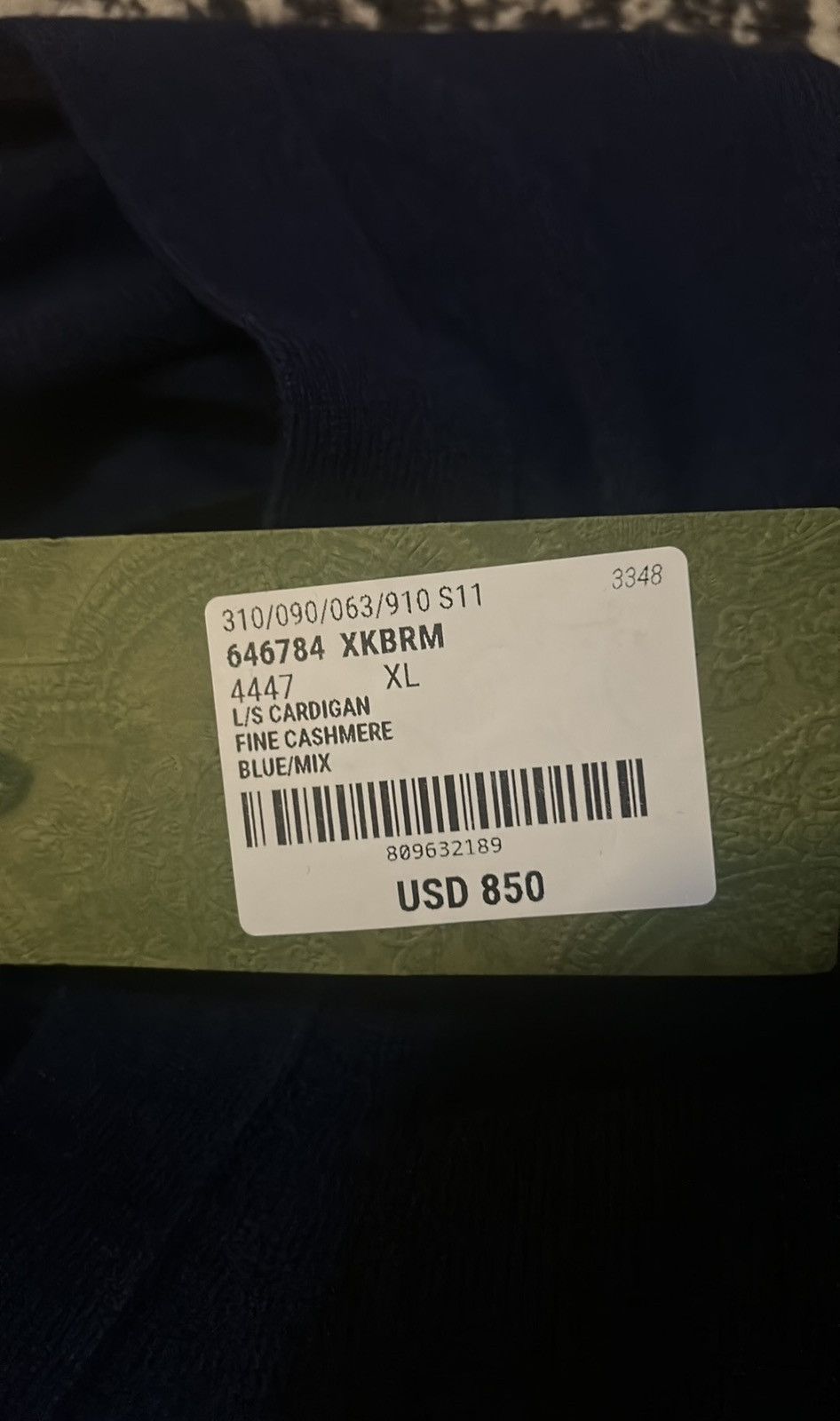 Gucci Gucci 100% Fine Cashmere Cardigan Blue size XL Size US XL / EU 56 / 4 - 4 Thumbnail