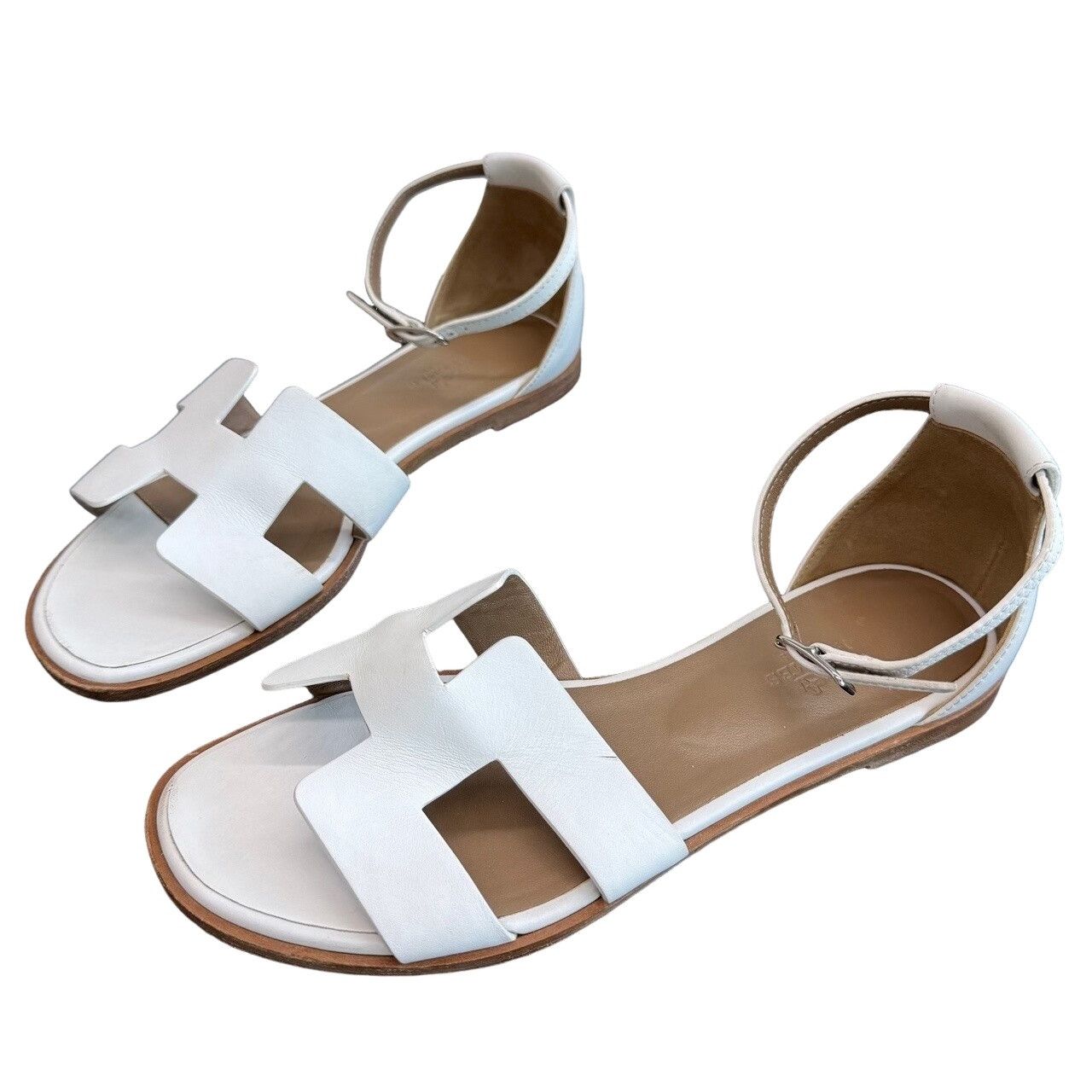 Hermes Hermes White Santorini Sandals Size 38 Size US 8 / IT 38 - 1 Thumbnail