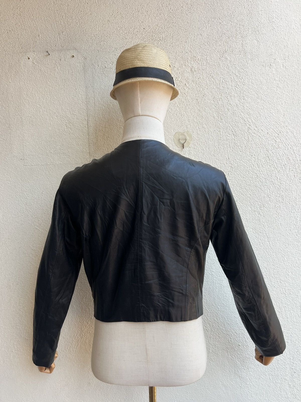Hai Sporting Gear × Issey Miyake Vintage Hai Sporting Patina Sheepskin Leather Jacket Crop Size US M / EU 48-50 / 2 - 2 Thumbnail