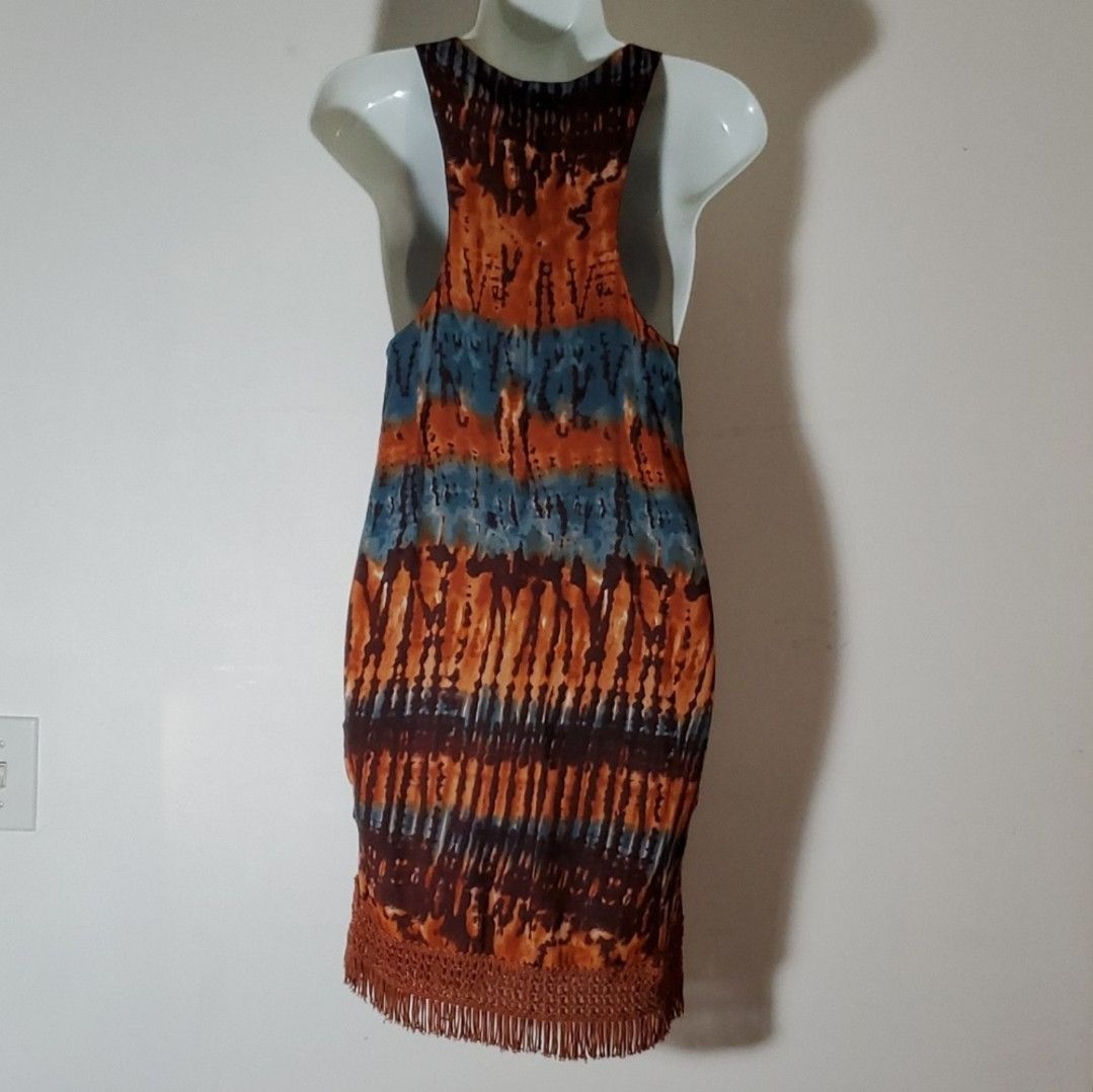 Billabong Billabong Size XS Dress Tie Dye Fringe Tassel Racer Back Size XS / US 0-2 / IT 36-38 - 2 Thumbnail