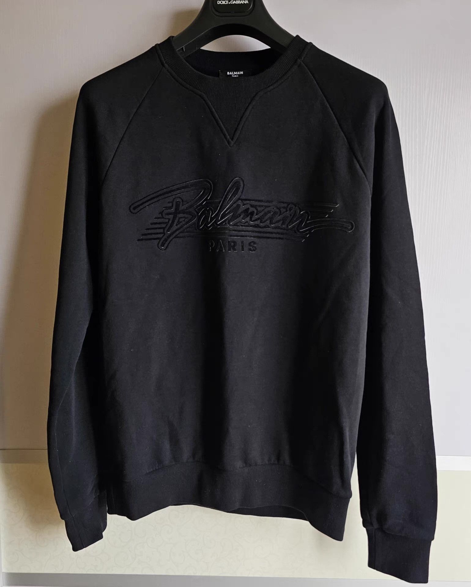 Balmain Balmain black flocked logo sweatshirt, Size US L / EU 52-54 / 3 - 1 Thumbnail