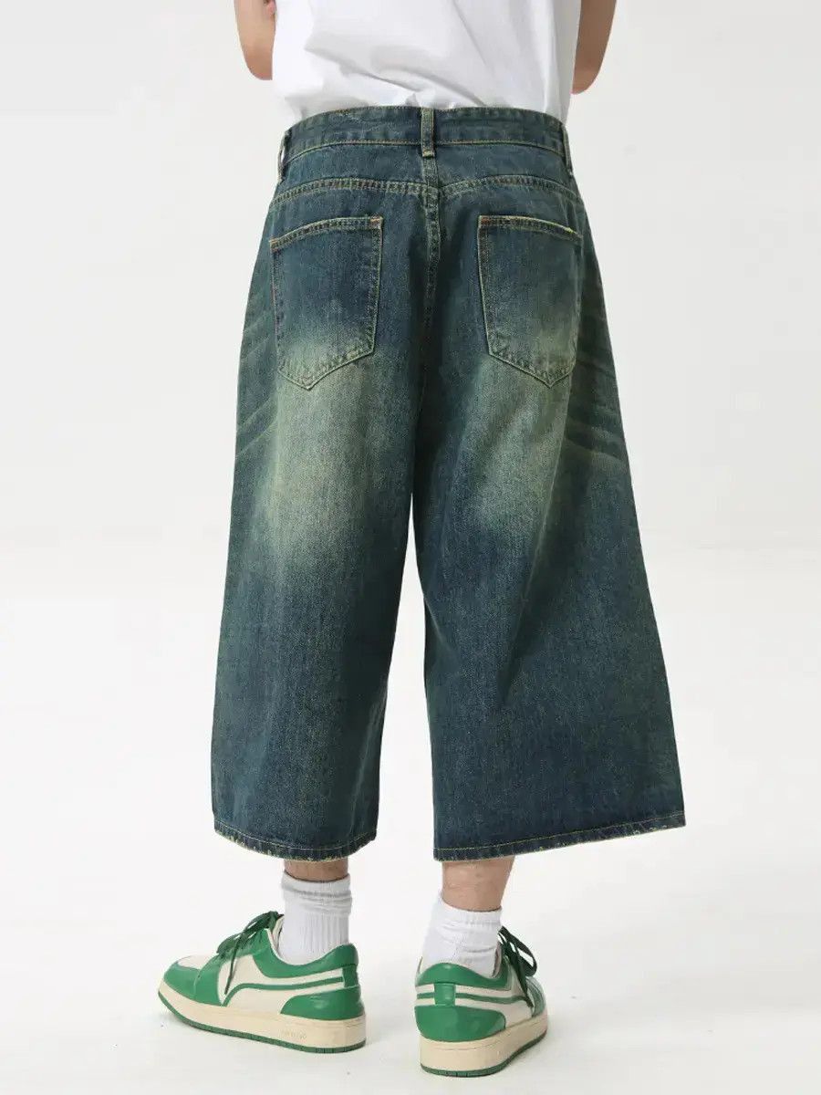Japanese Brand Retro wide leg straight leg denim shorts Size US 32 / EU 48 - 2 Thumbnail