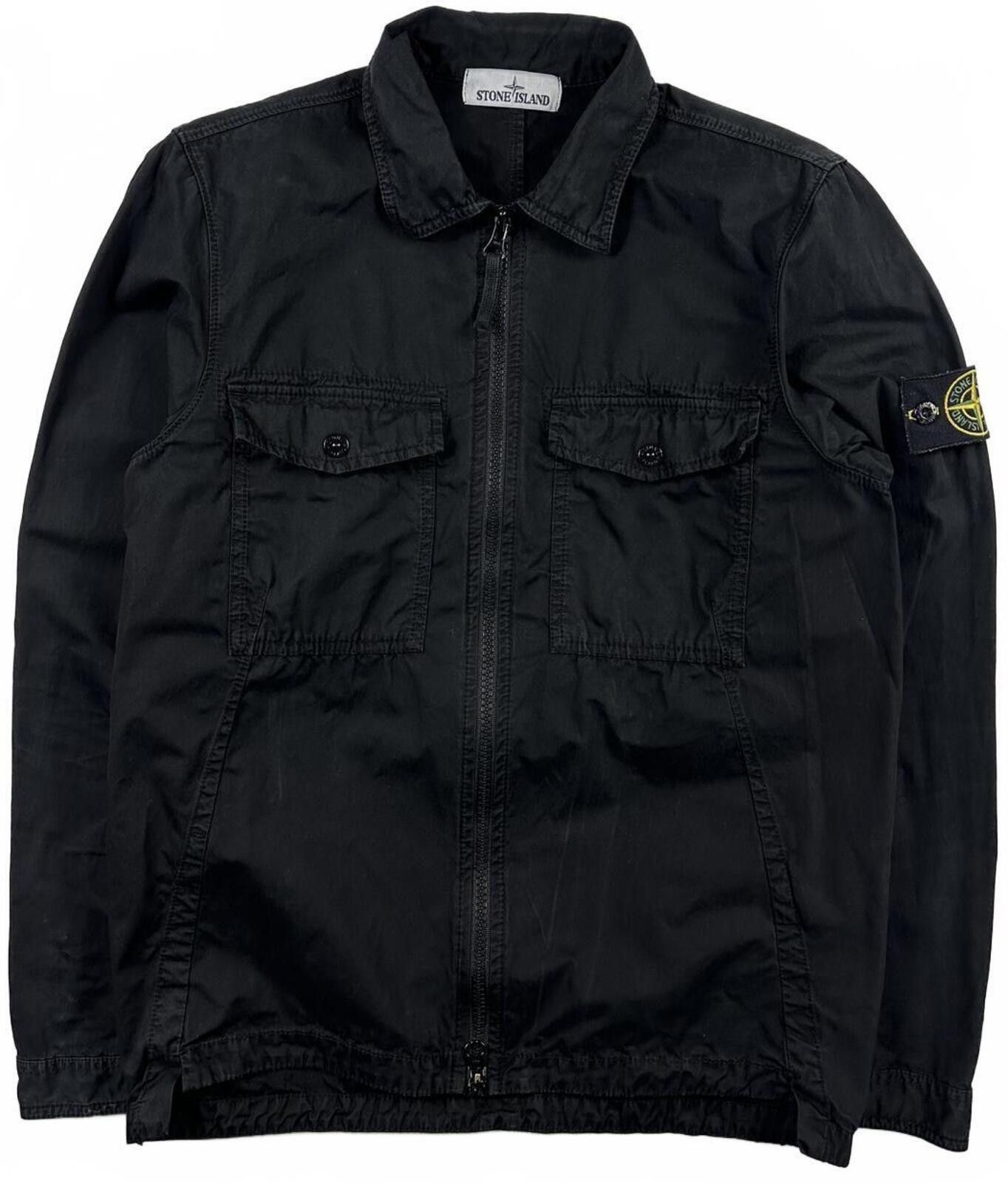 Stone Island Stone Island Zip Up Cotton Overshirt Black Small Size US S / EU 44-46 / 1 - 1 Thumbnail