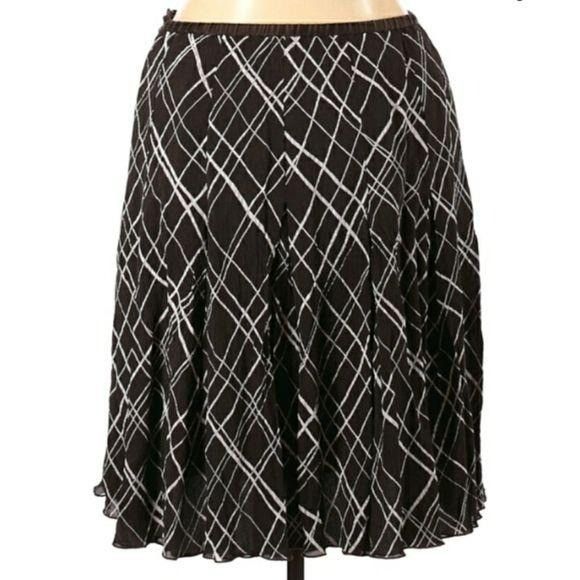 Ellen Tracy Ellen Tracy Silk Pleated Plaid Kirt Sz 14 Brown Crinkle Ful Size 36" / US 14 / IT 50 - 7 Thumbnail
